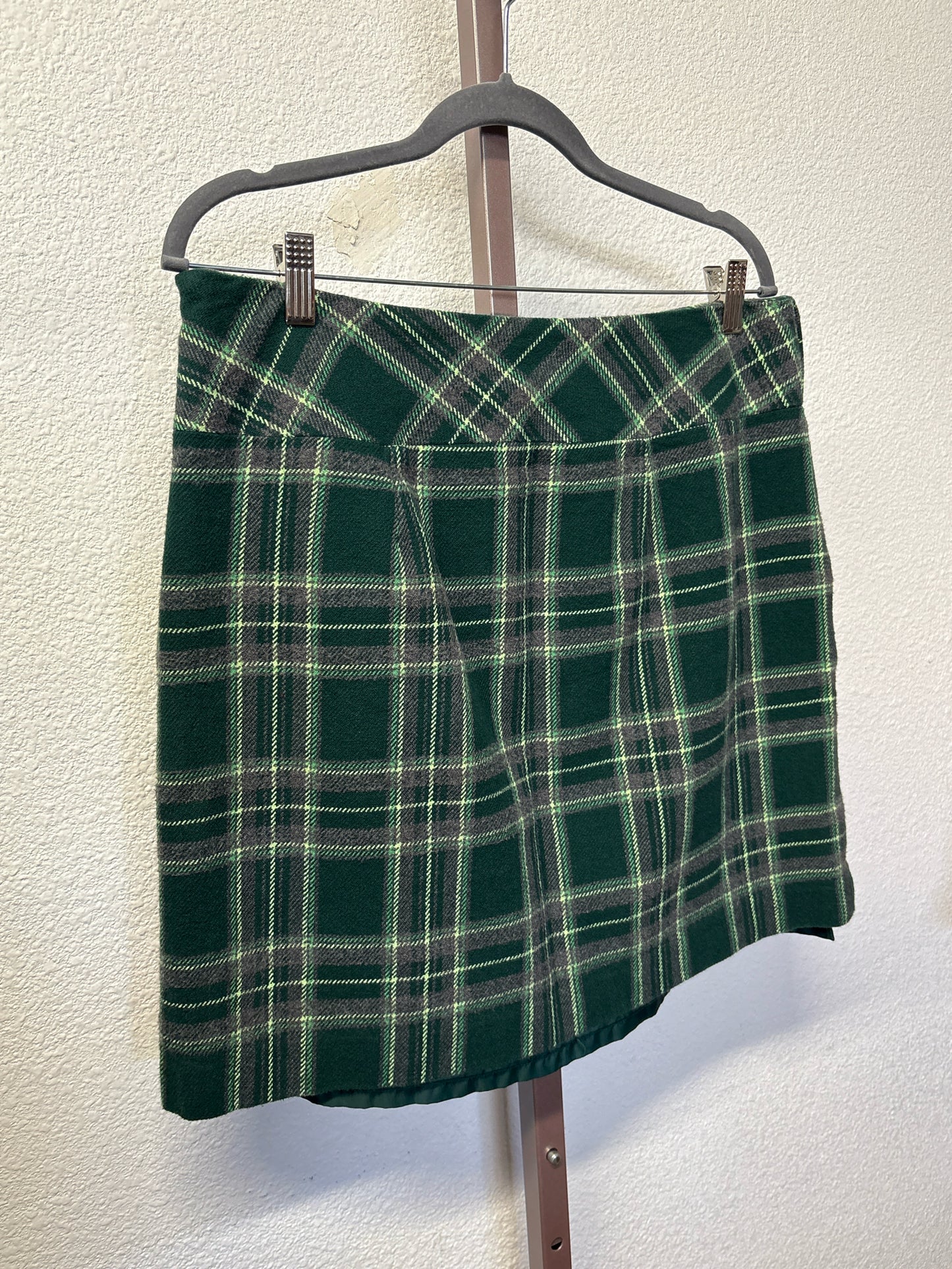 ANN TAYLOR Size 12 Green/multi Plaid Skirt