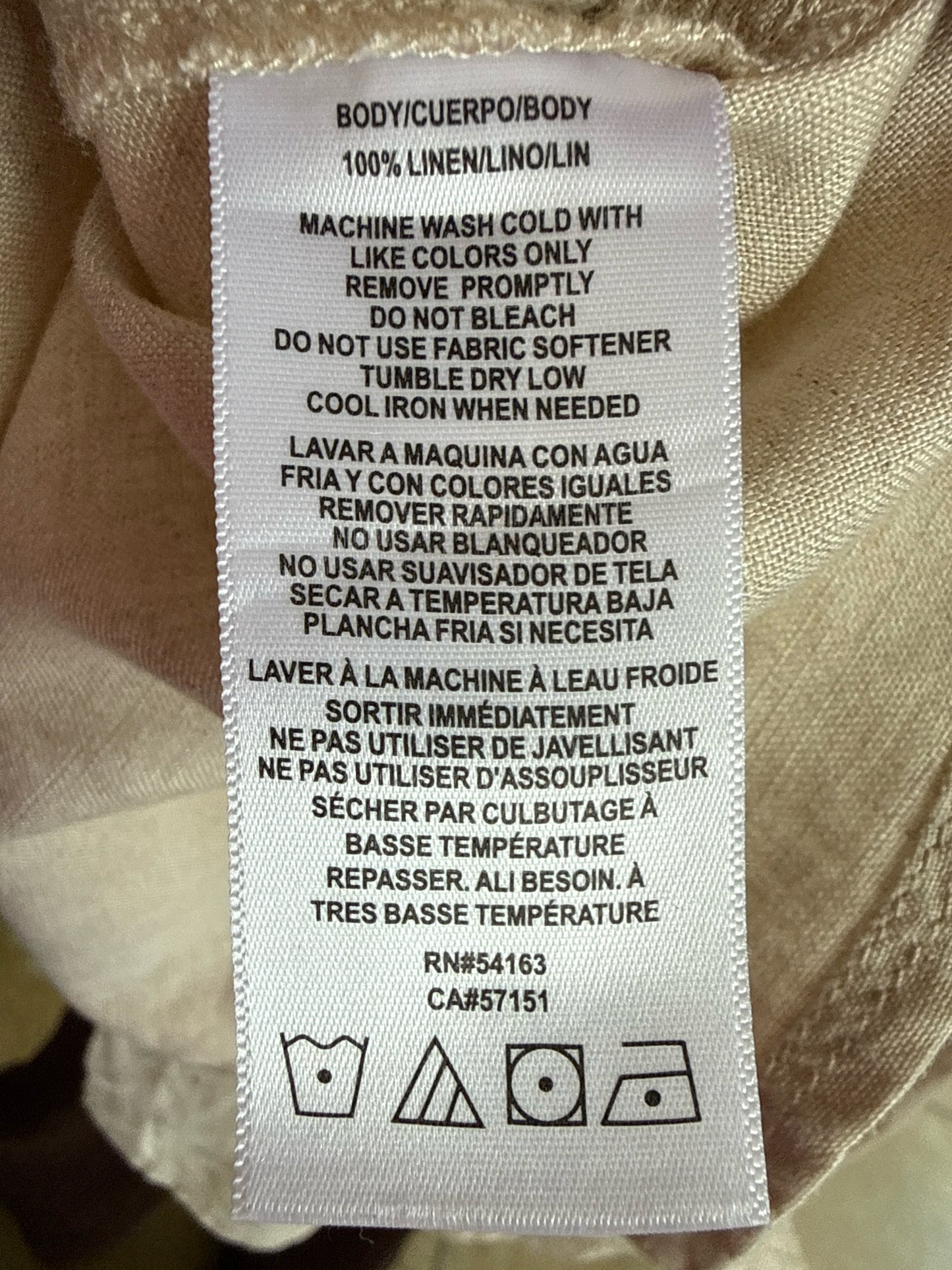 CALVIN KLEIN Size XS Tan Top