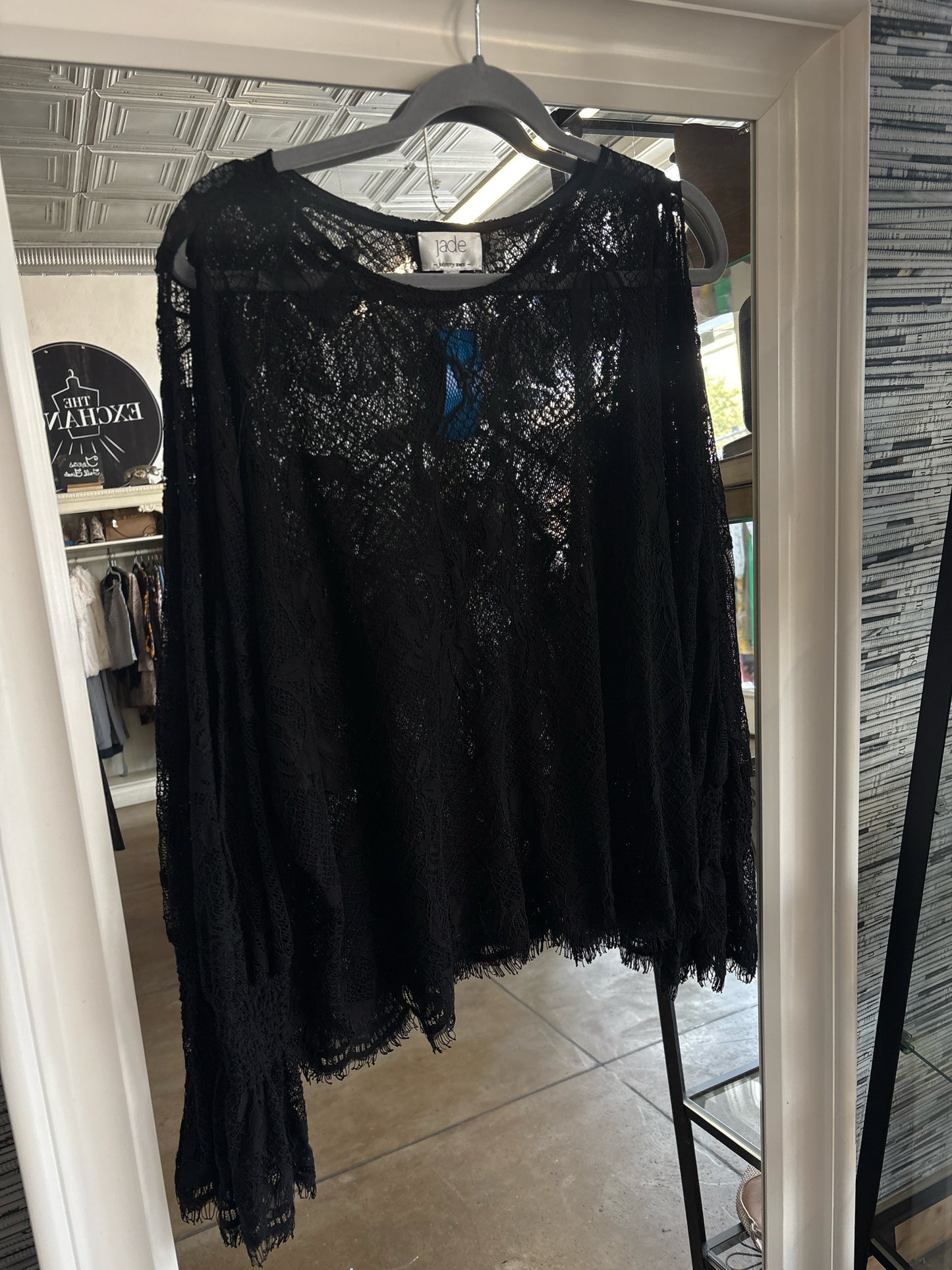 Johnny Was Size S Black Lace Top