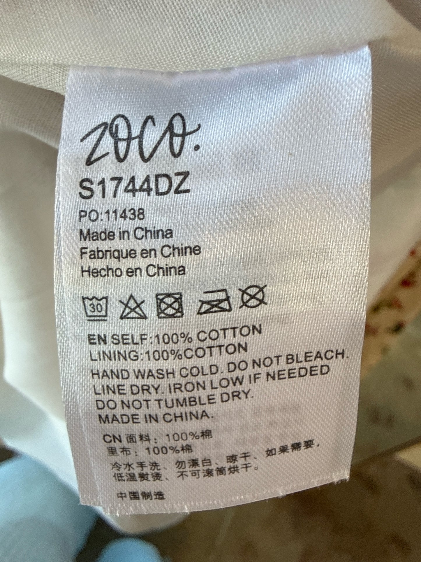 Zoco Size S Cream/multi Floral Dress