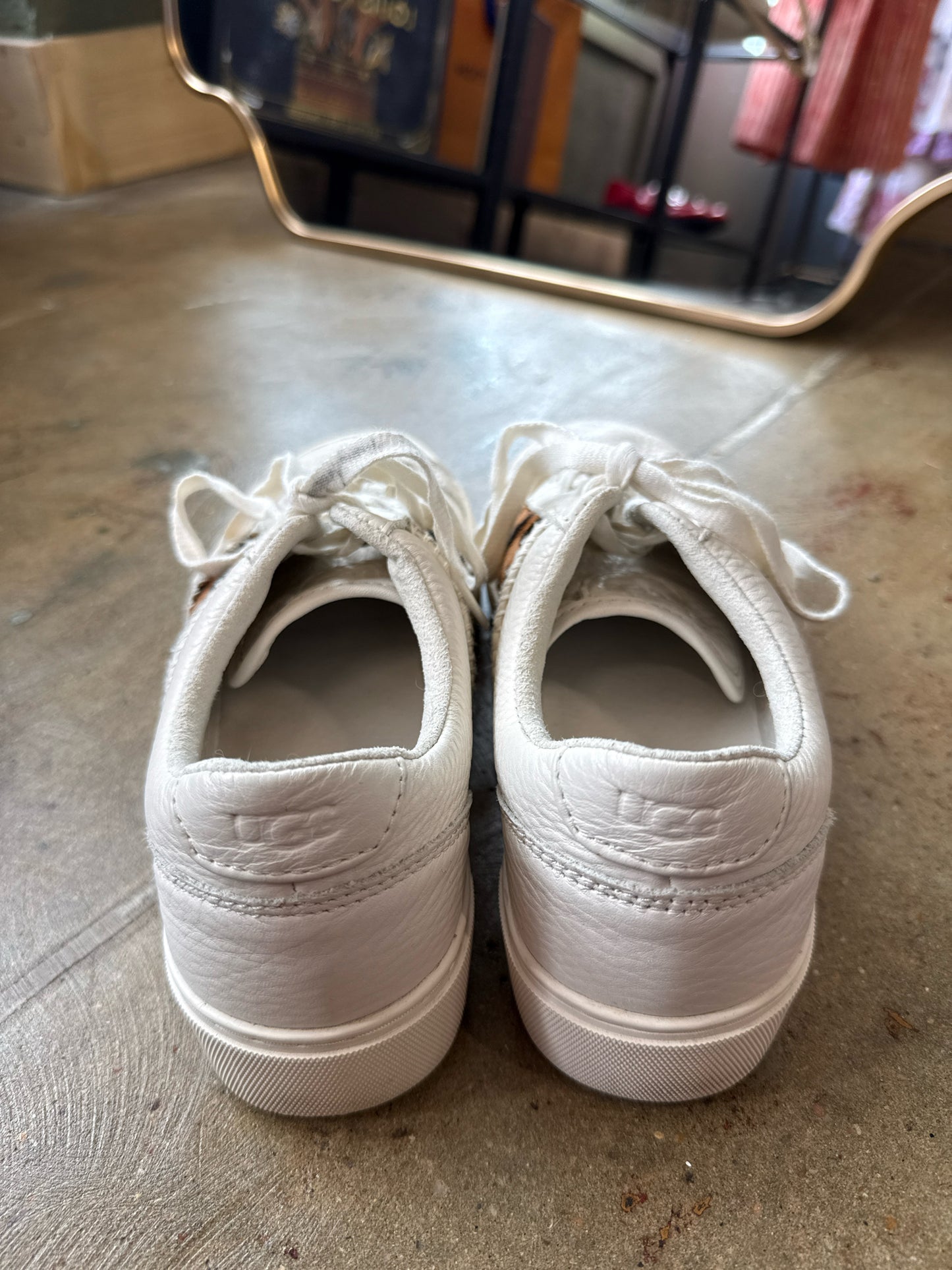 Ugg Shoe Size 9 Cream/Brown Sneakers