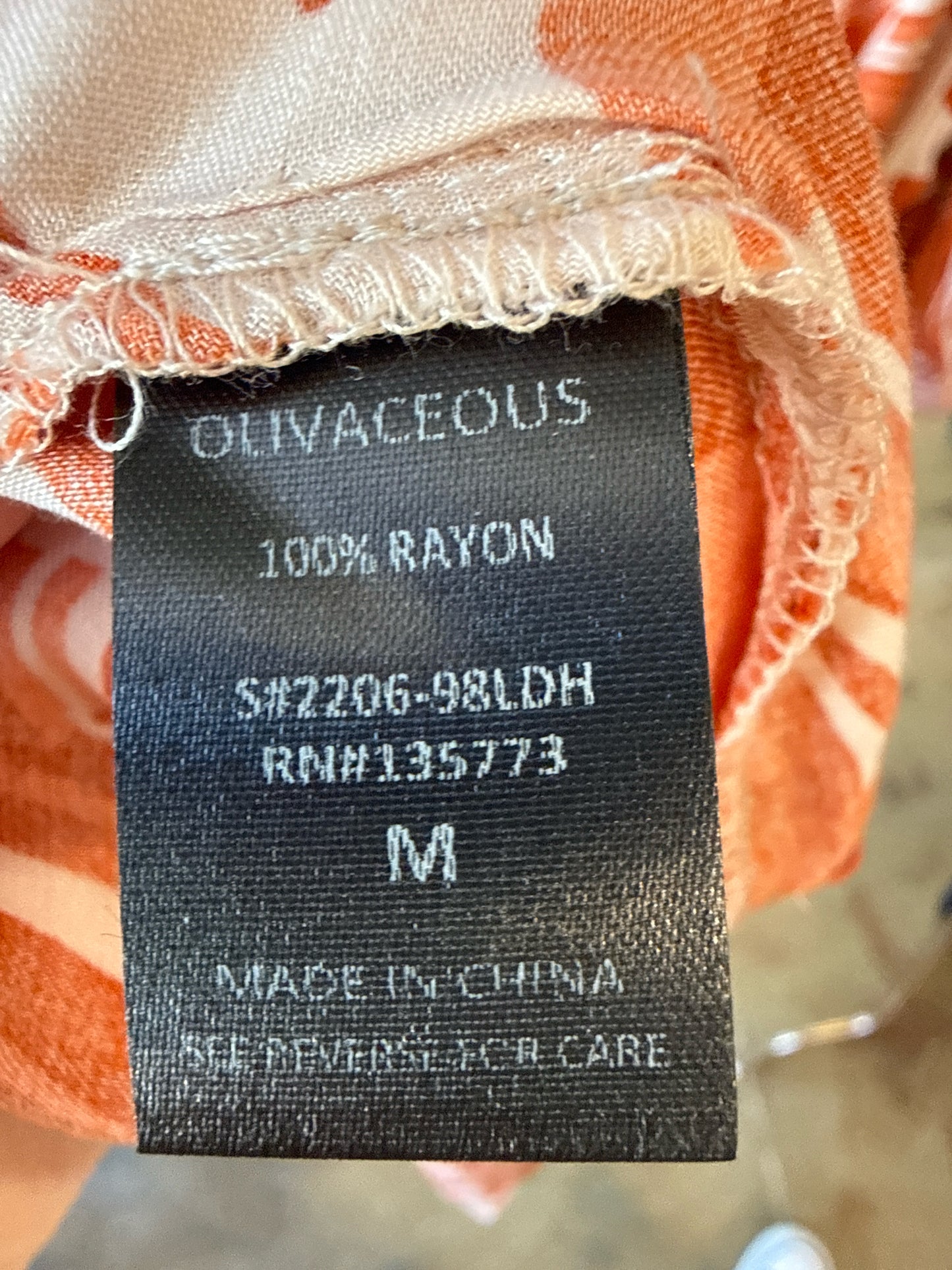 olivaceous Size M Orange/White Dress