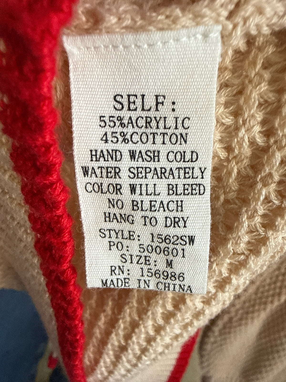 In February Size M Cream/Red Sweater