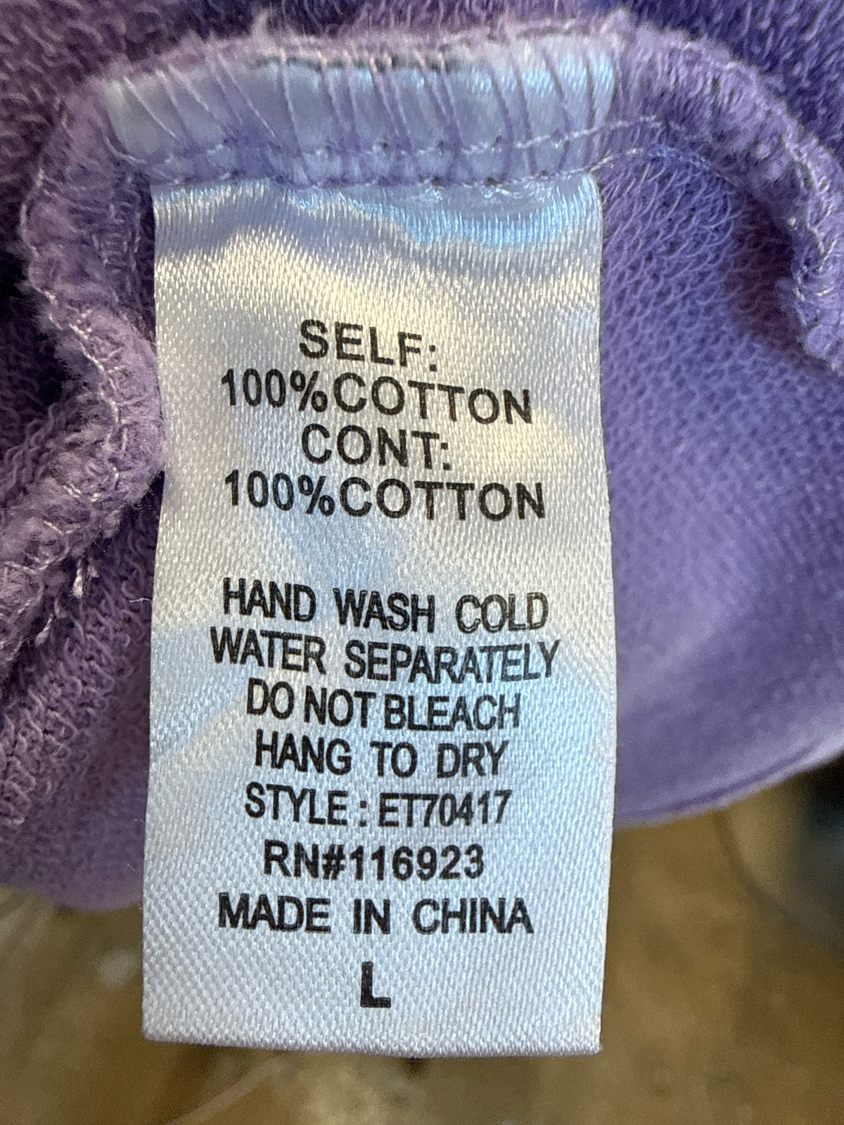 Easel Size L Purple Sweatshirt/Hoodie