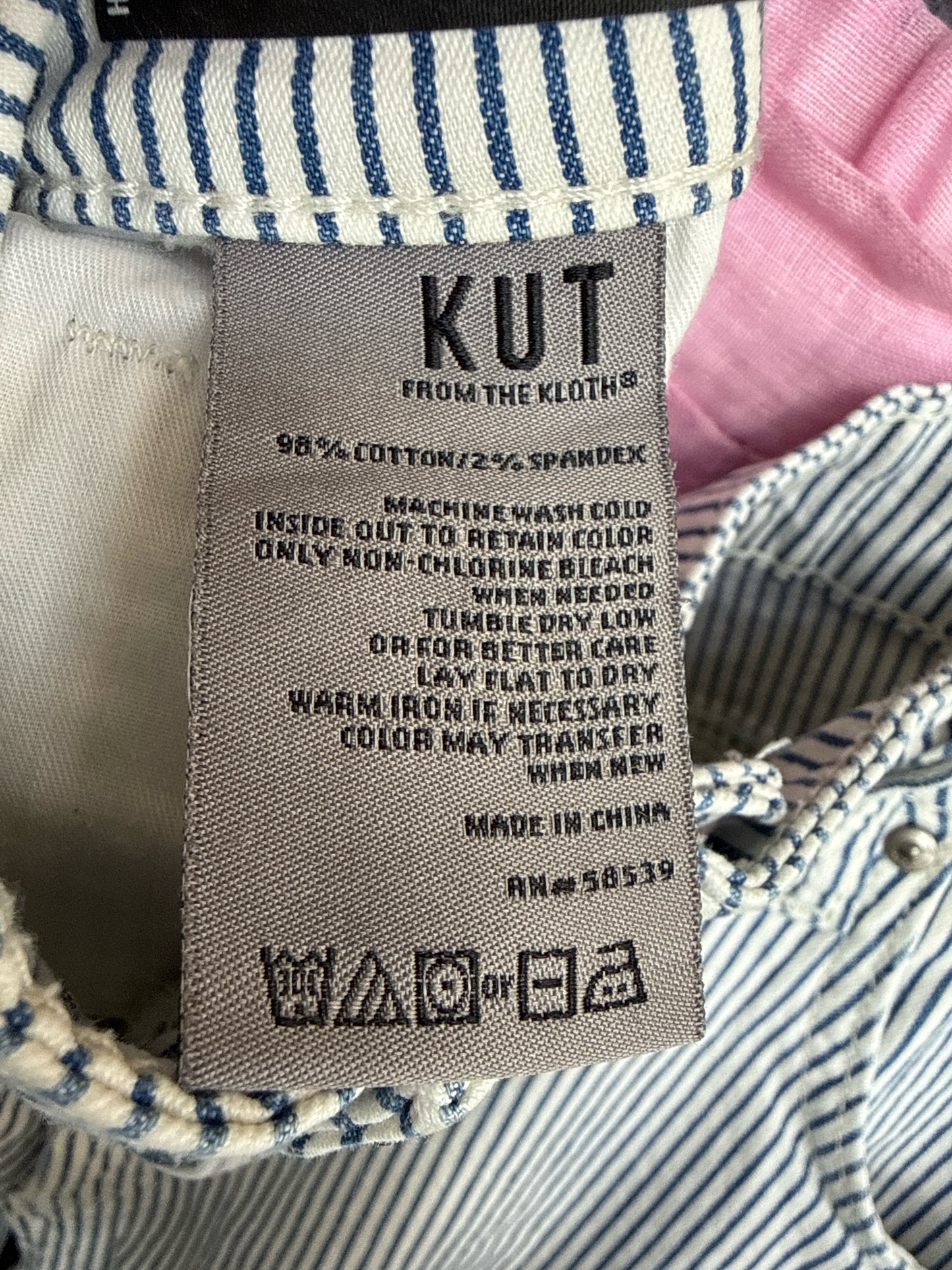 Kut from the Kloth Size 8 Blue/White Pants