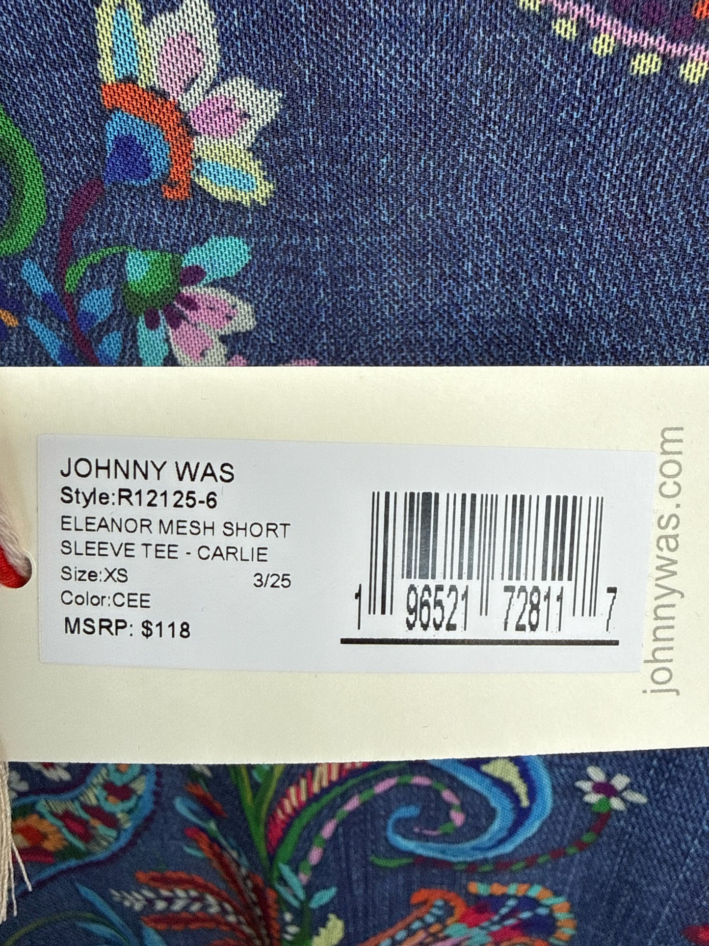 Johnny Was Size XS Blue Top