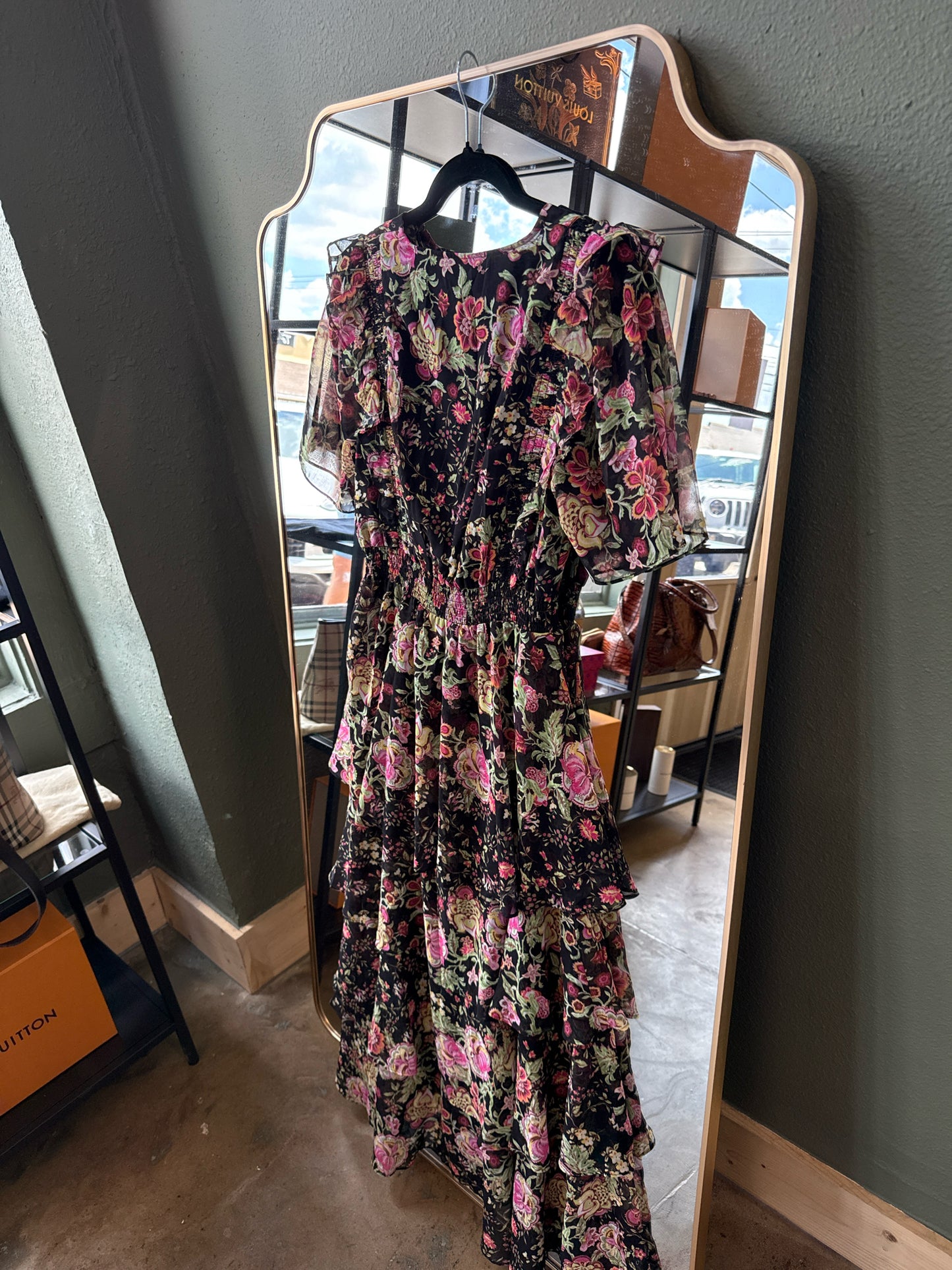 Hale Bob Size M Black/Pink/Green Dress