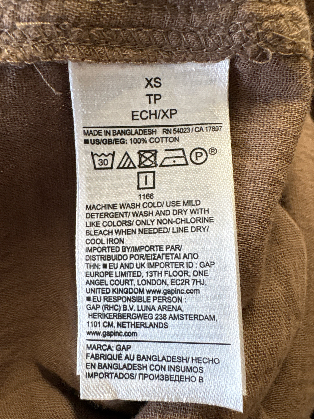 GAP Size XS Brown Top