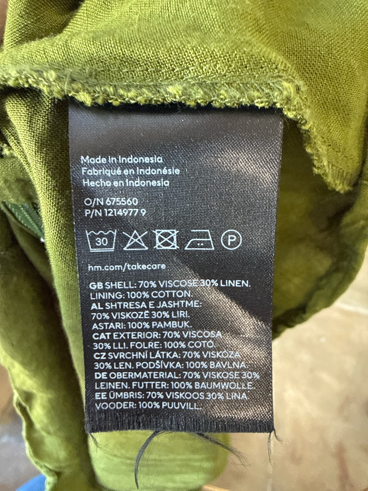 H&M Size S Green spagetti strap Dress
