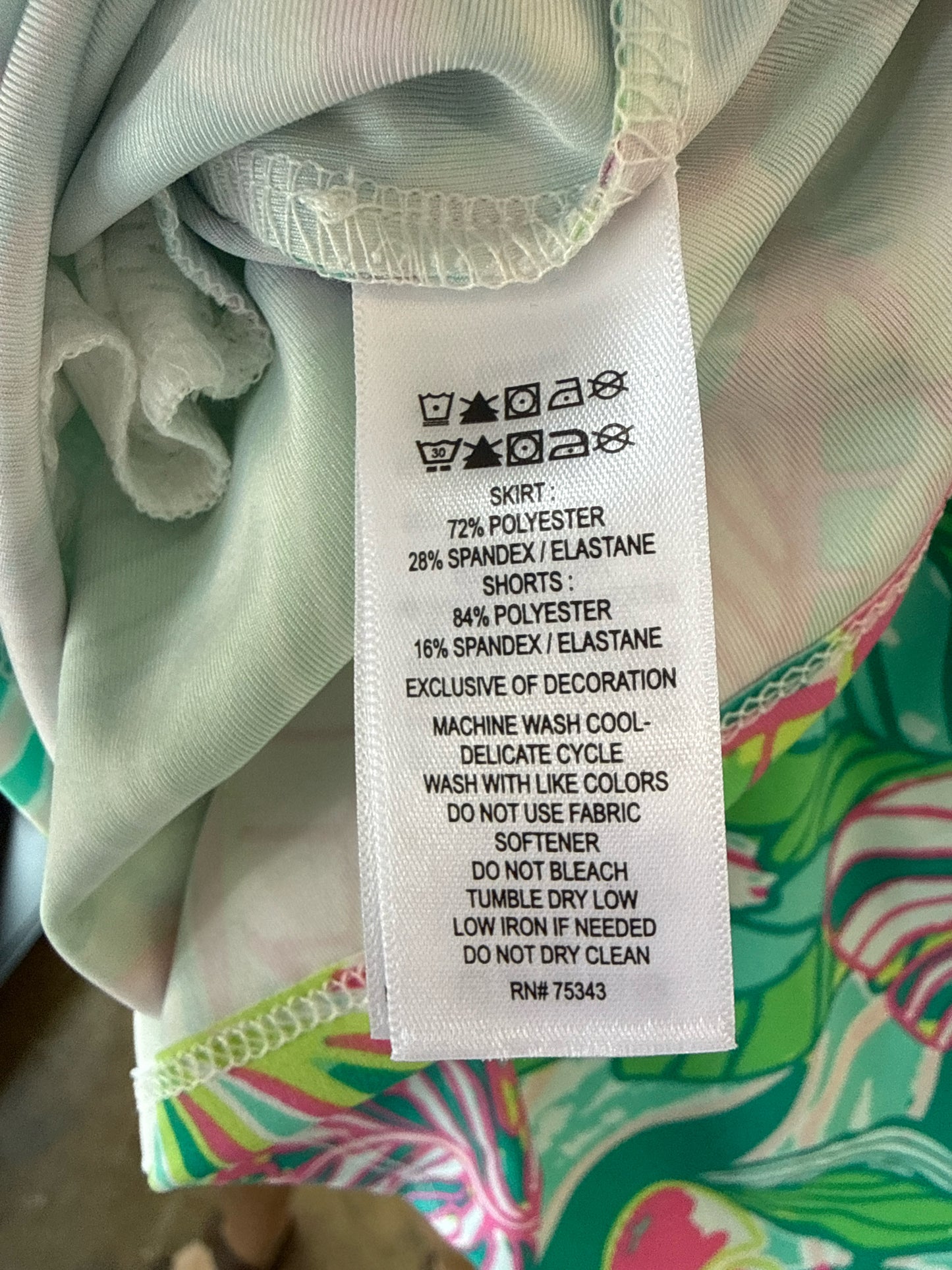 Sigrid Olsen Size L Green/Pink Skort