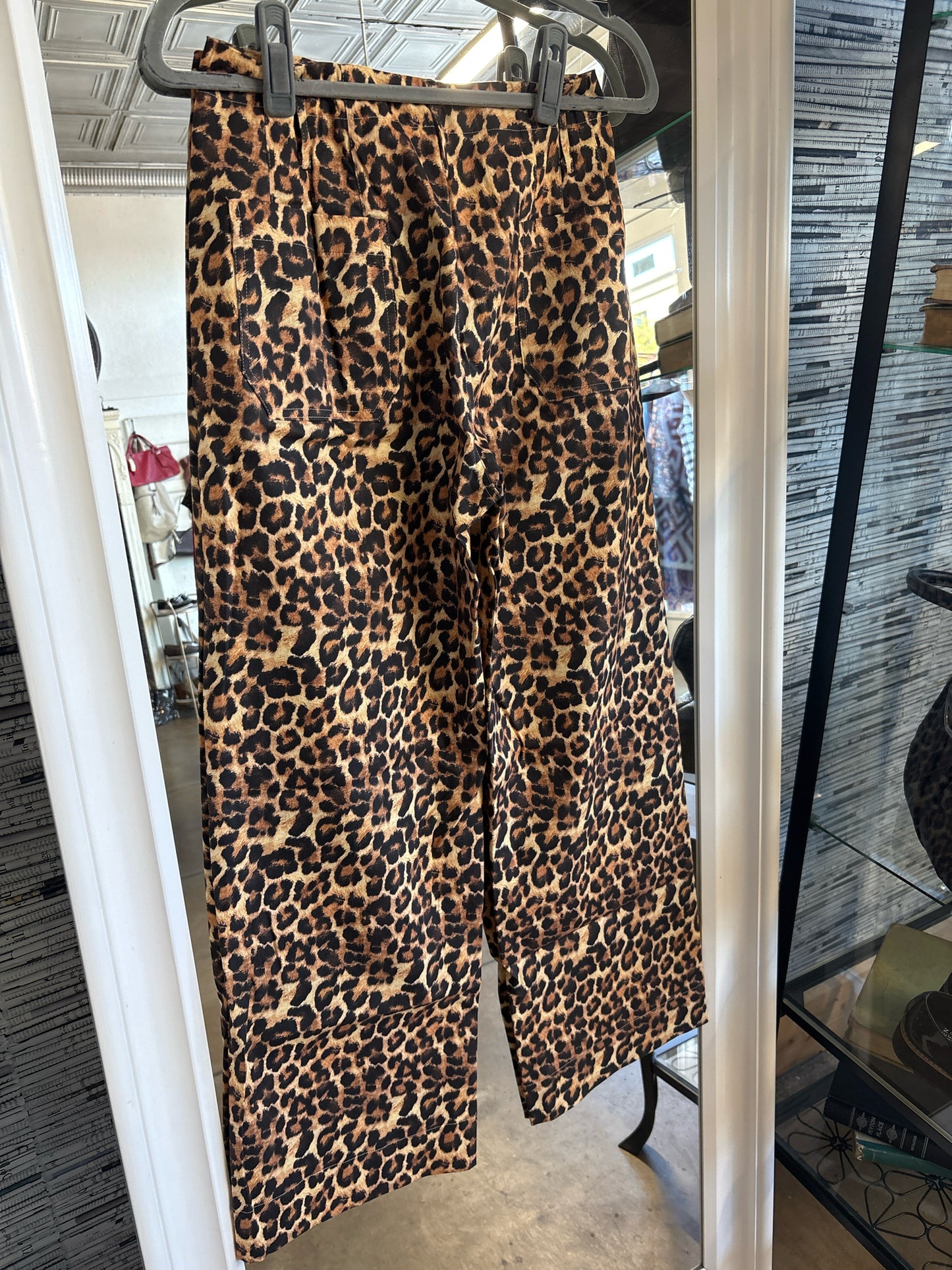 &merci Size S Cream/Brown Cheetah Pants