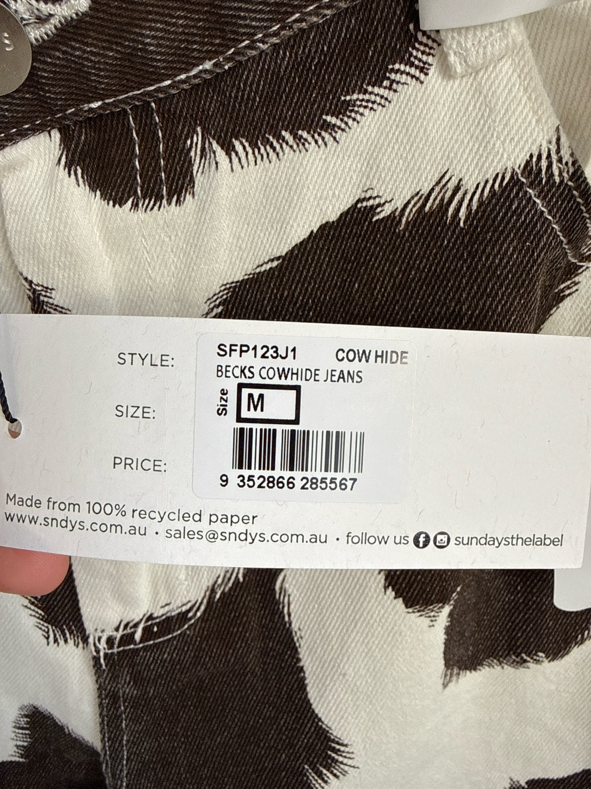 SNDYS. everyday Size M White/Brown Pants