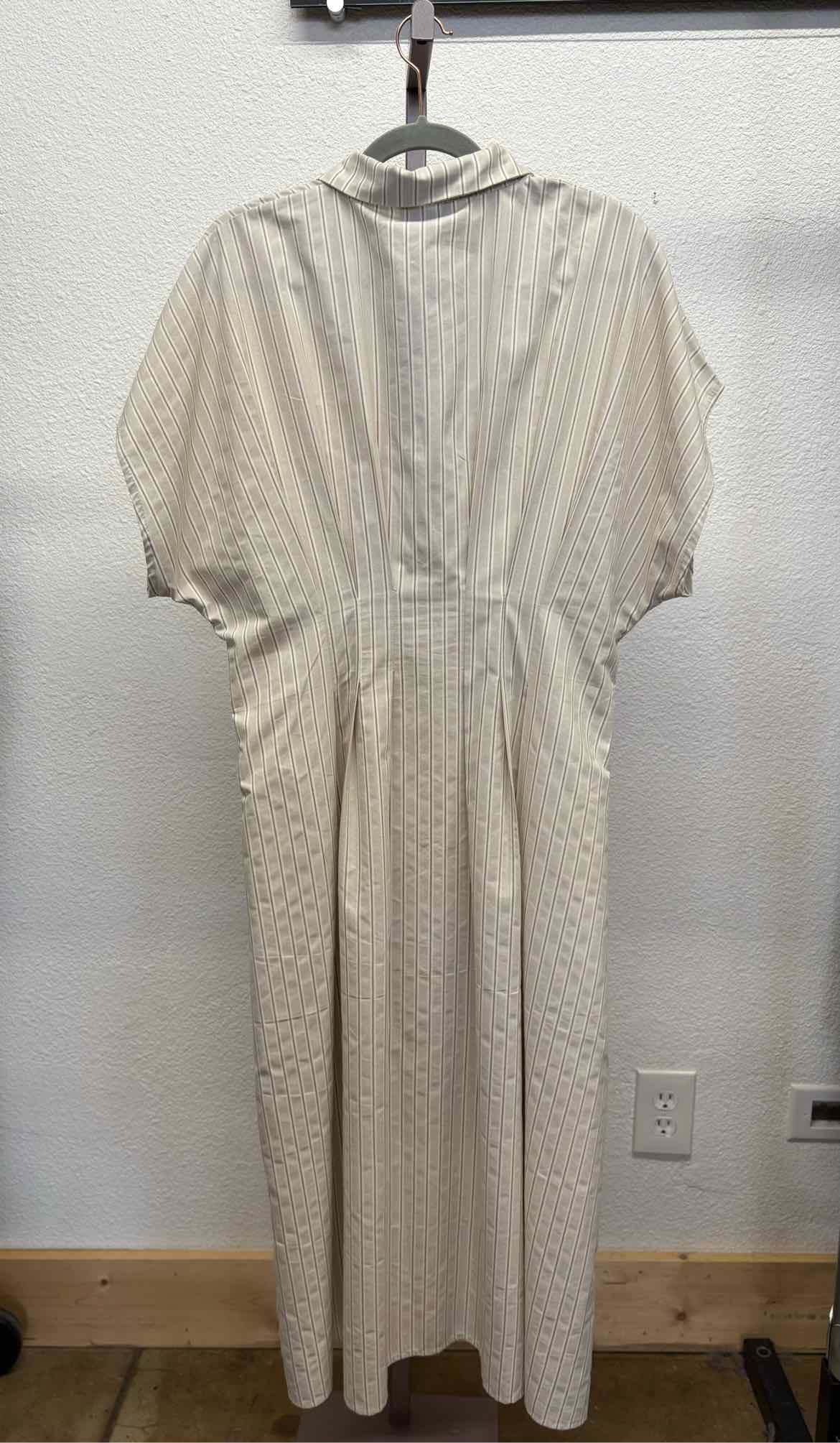 Polagram Size XL Cream/Brown Stripe Dress
