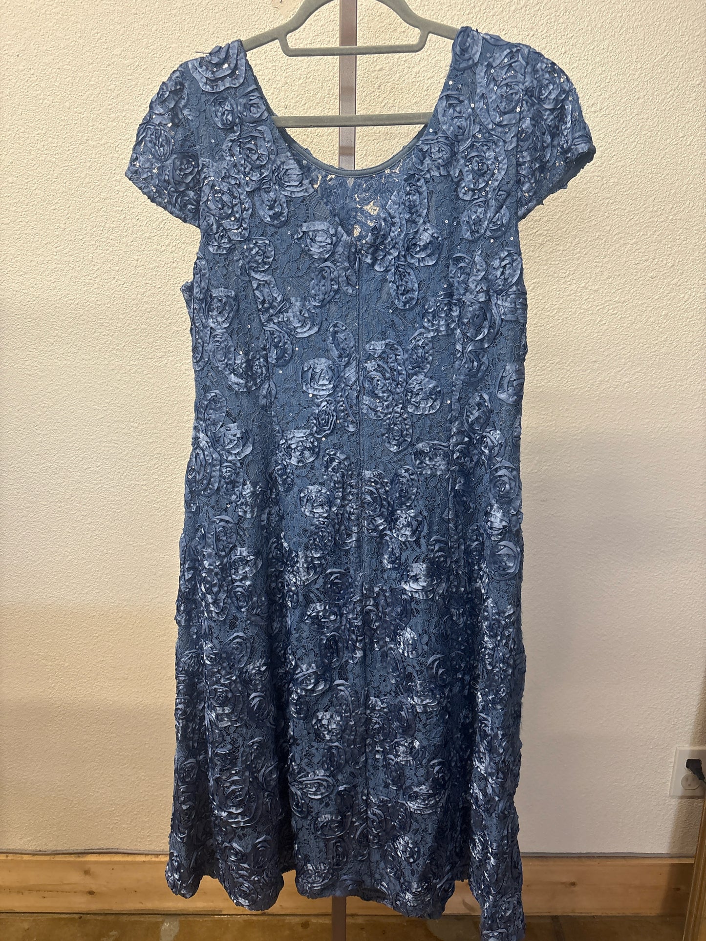 Alex Evenings Size 16 Blue Lace Dress