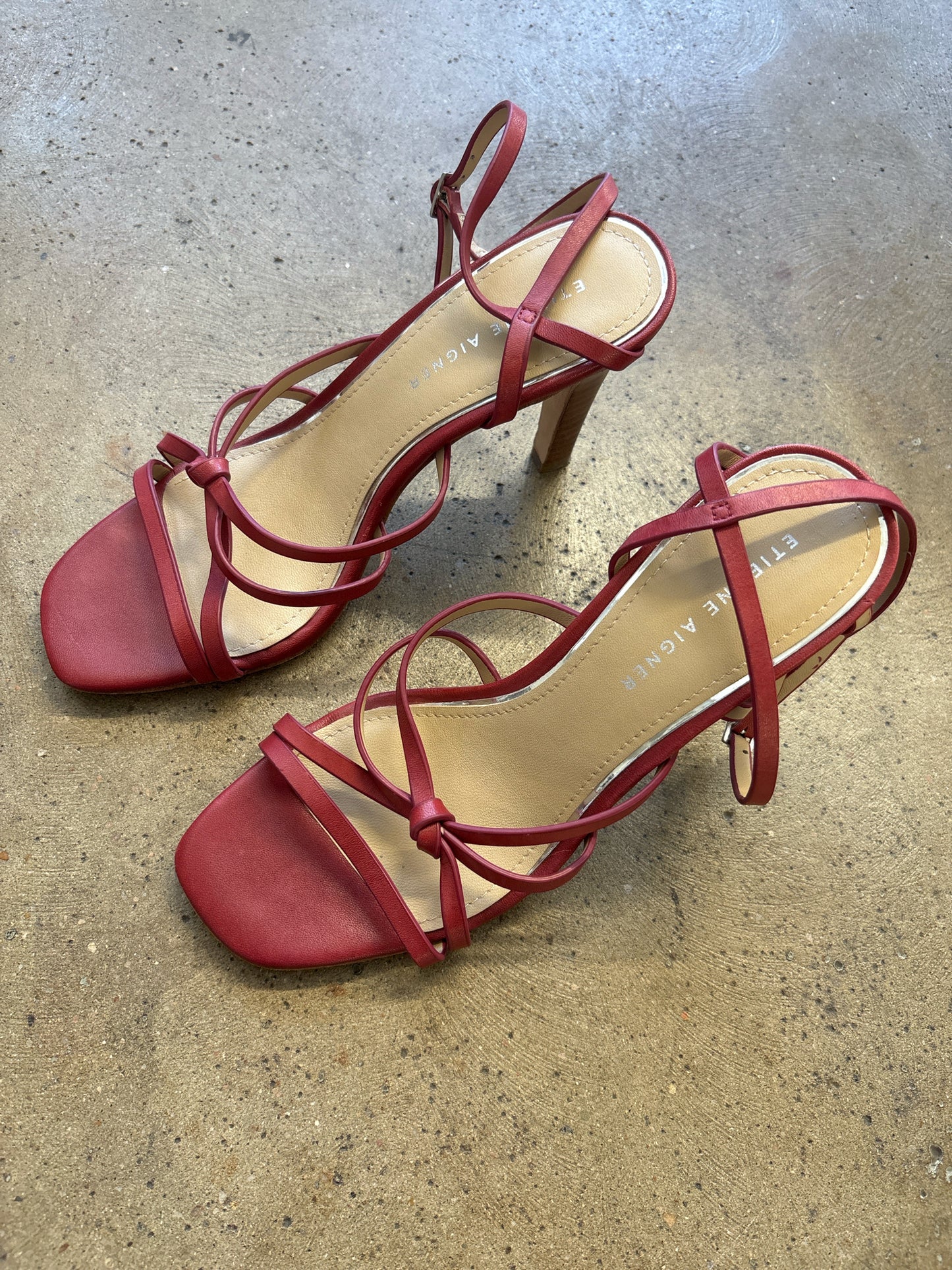 Etienne Aigner Shoe Size 7 Red Sandals