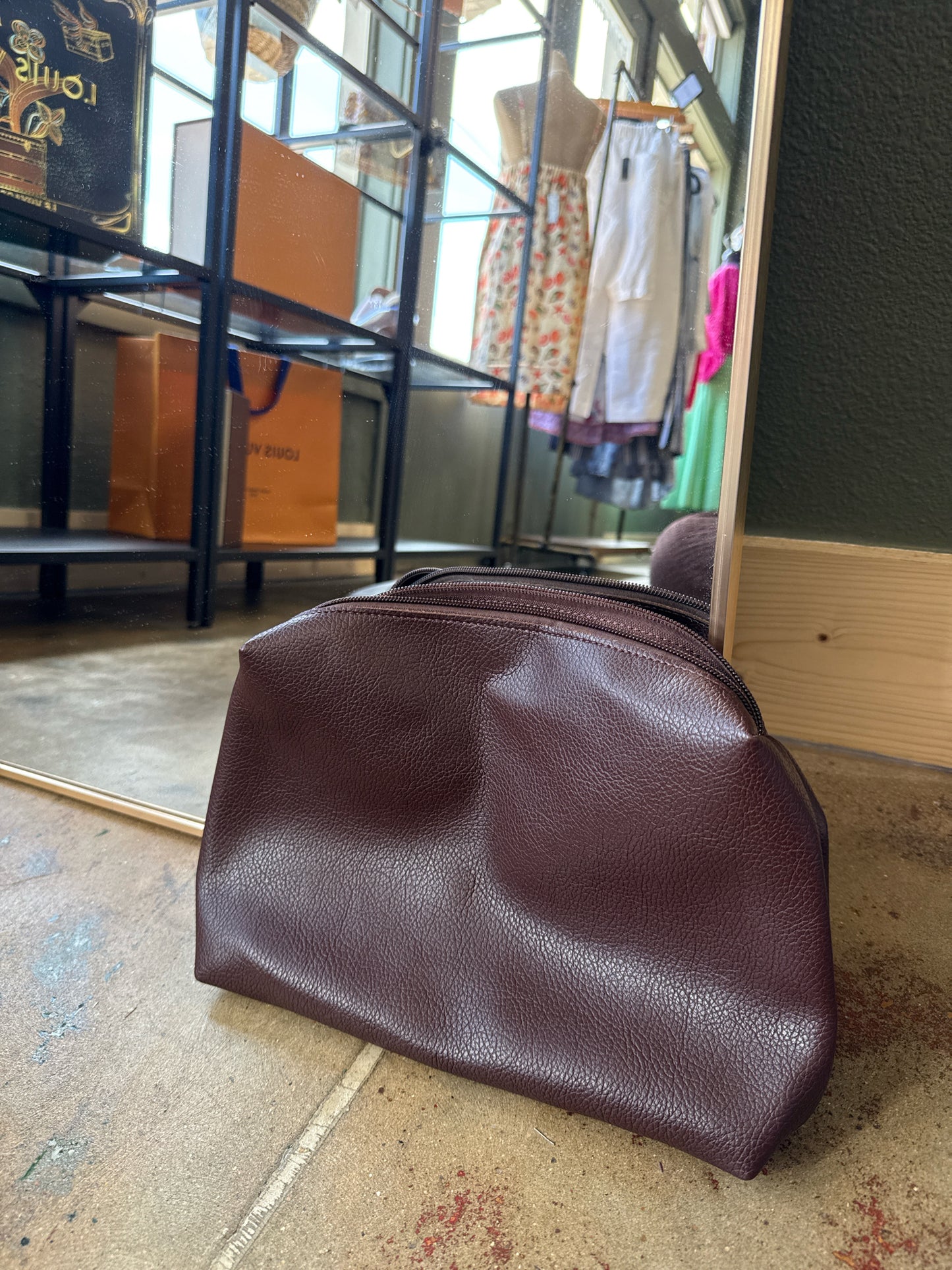 Anthropologie Brown Studded Bag Set