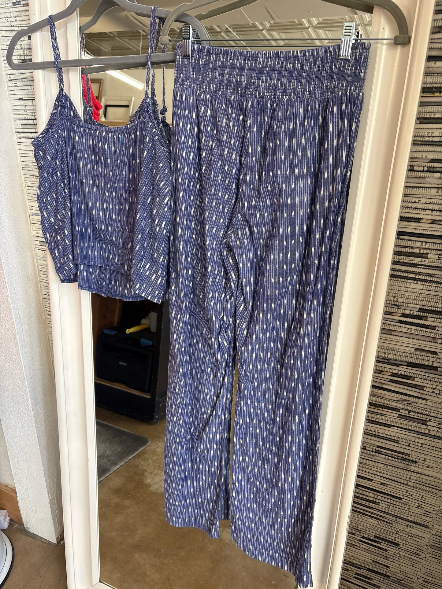 Others Follow Size S Blue/White spagetti strap Two Piece Set