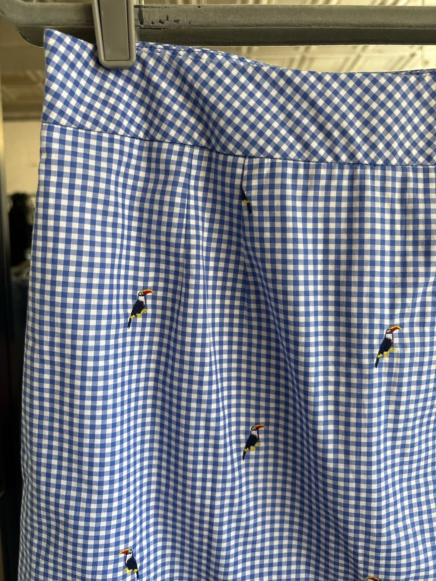 TALBOTS Size 6 Blue/White Checkered Skirt