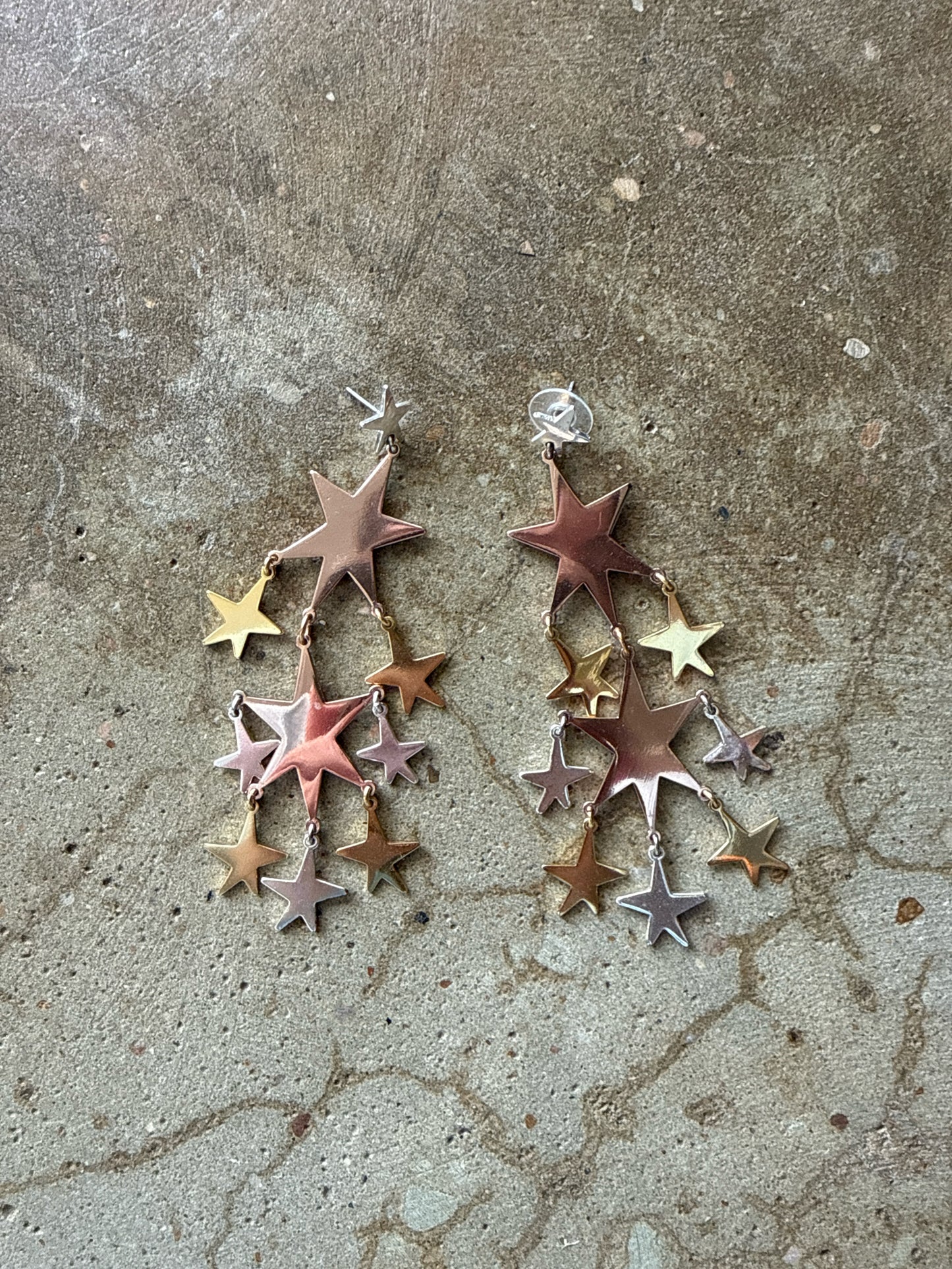 j crew Metallic Stars Earrings