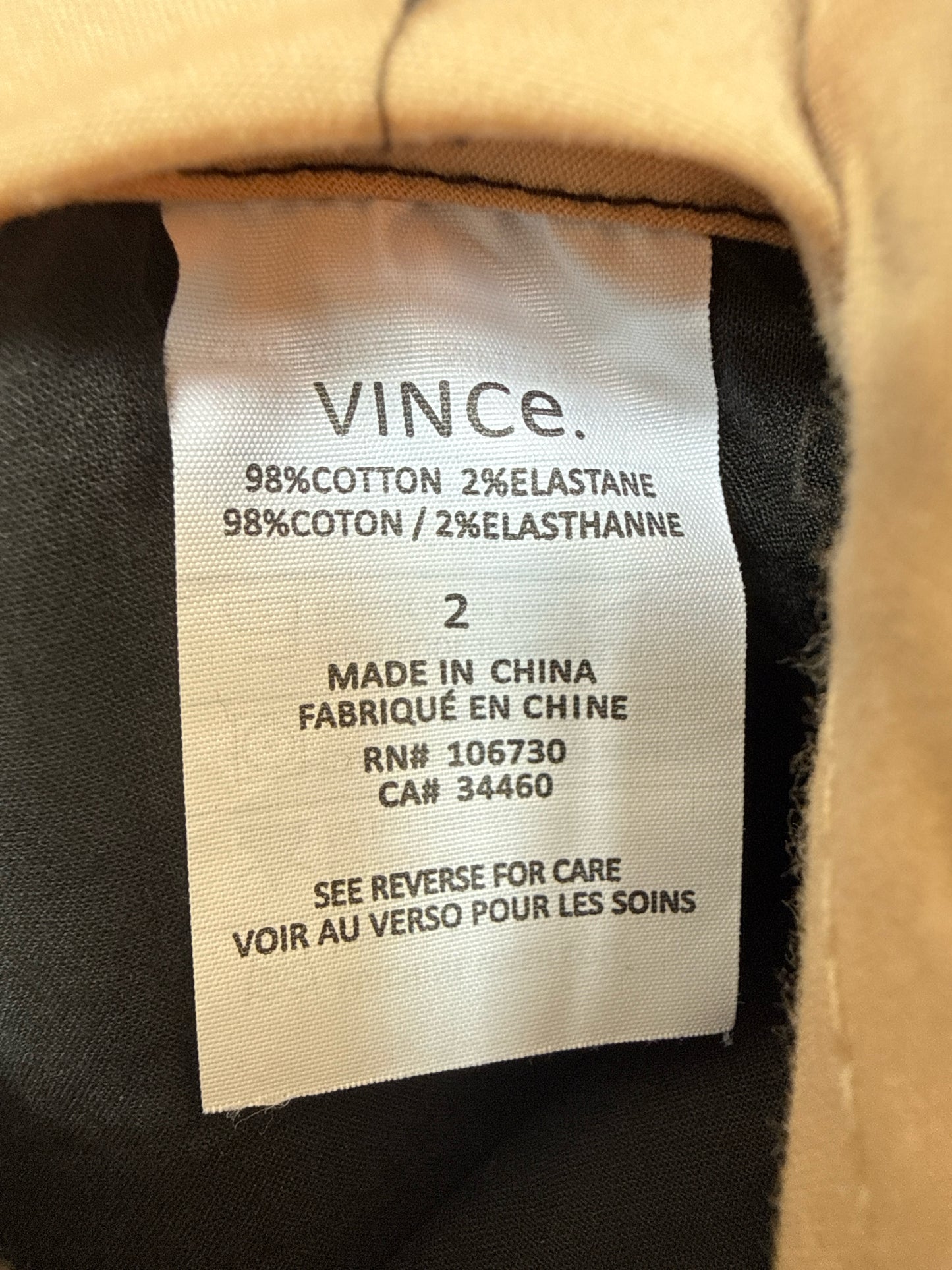 Vince Size 2 Black Shorts