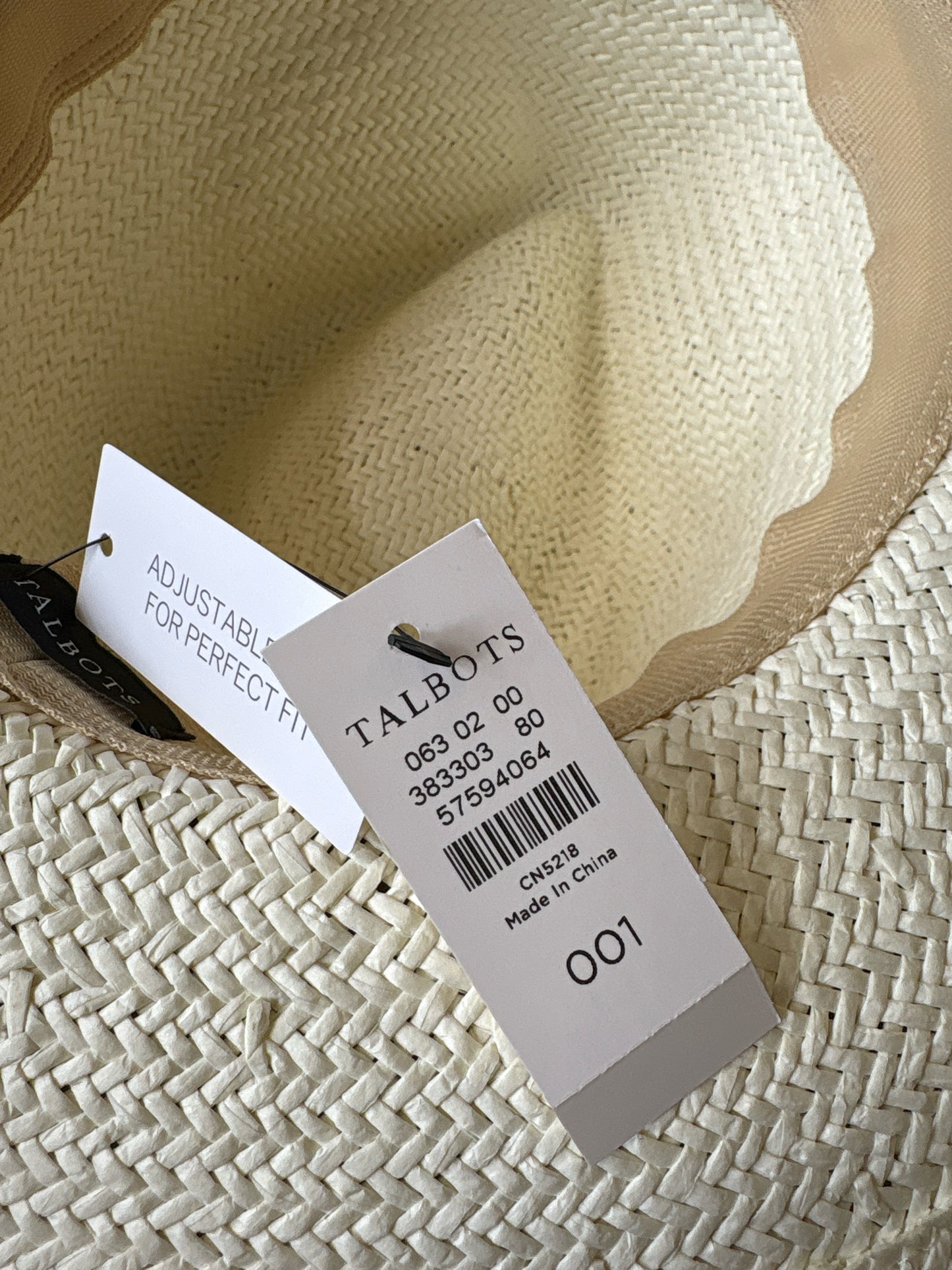 TALBOTS Cream Straw Hat