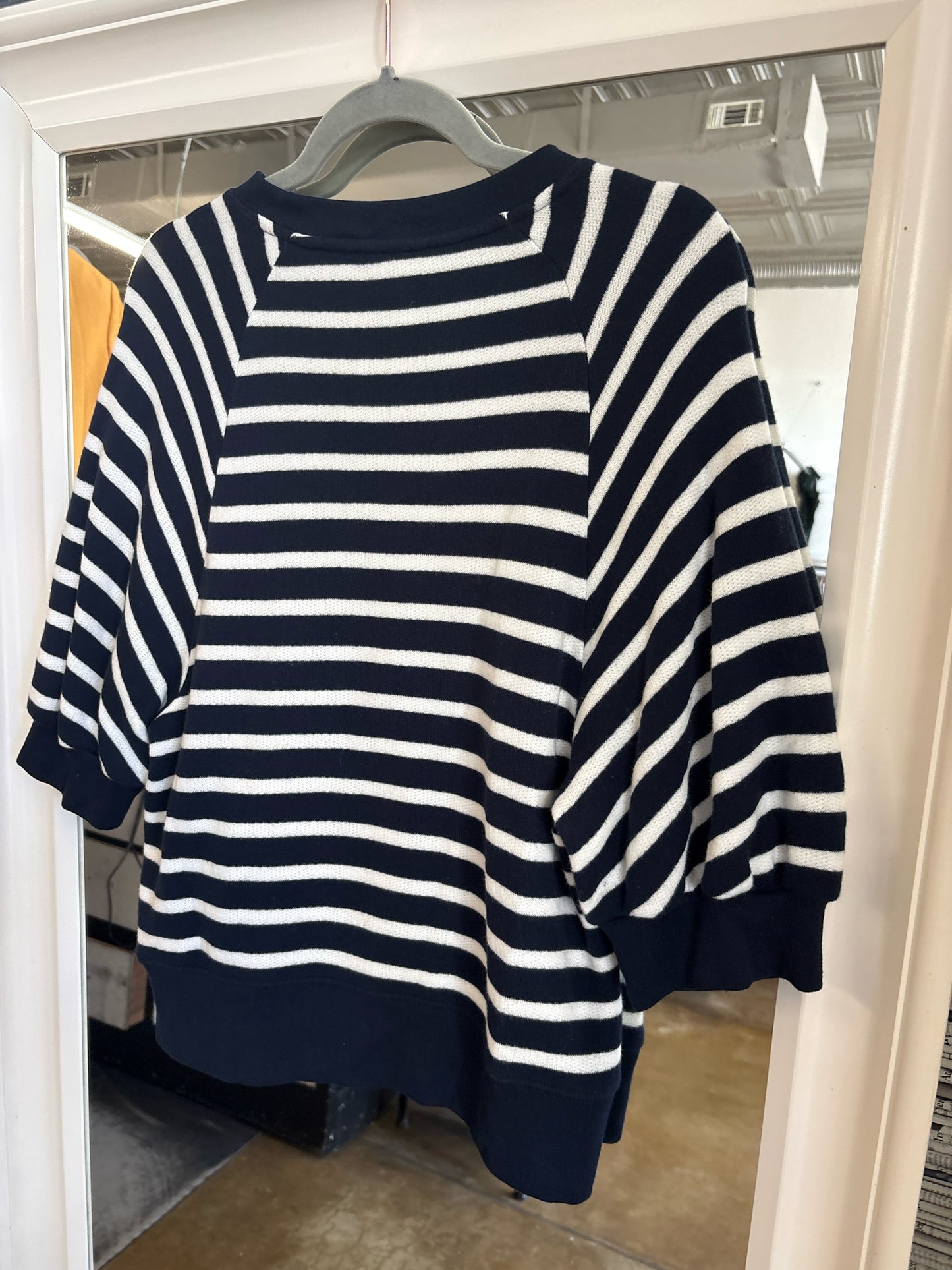 J. CREW Size M Navy + white Top