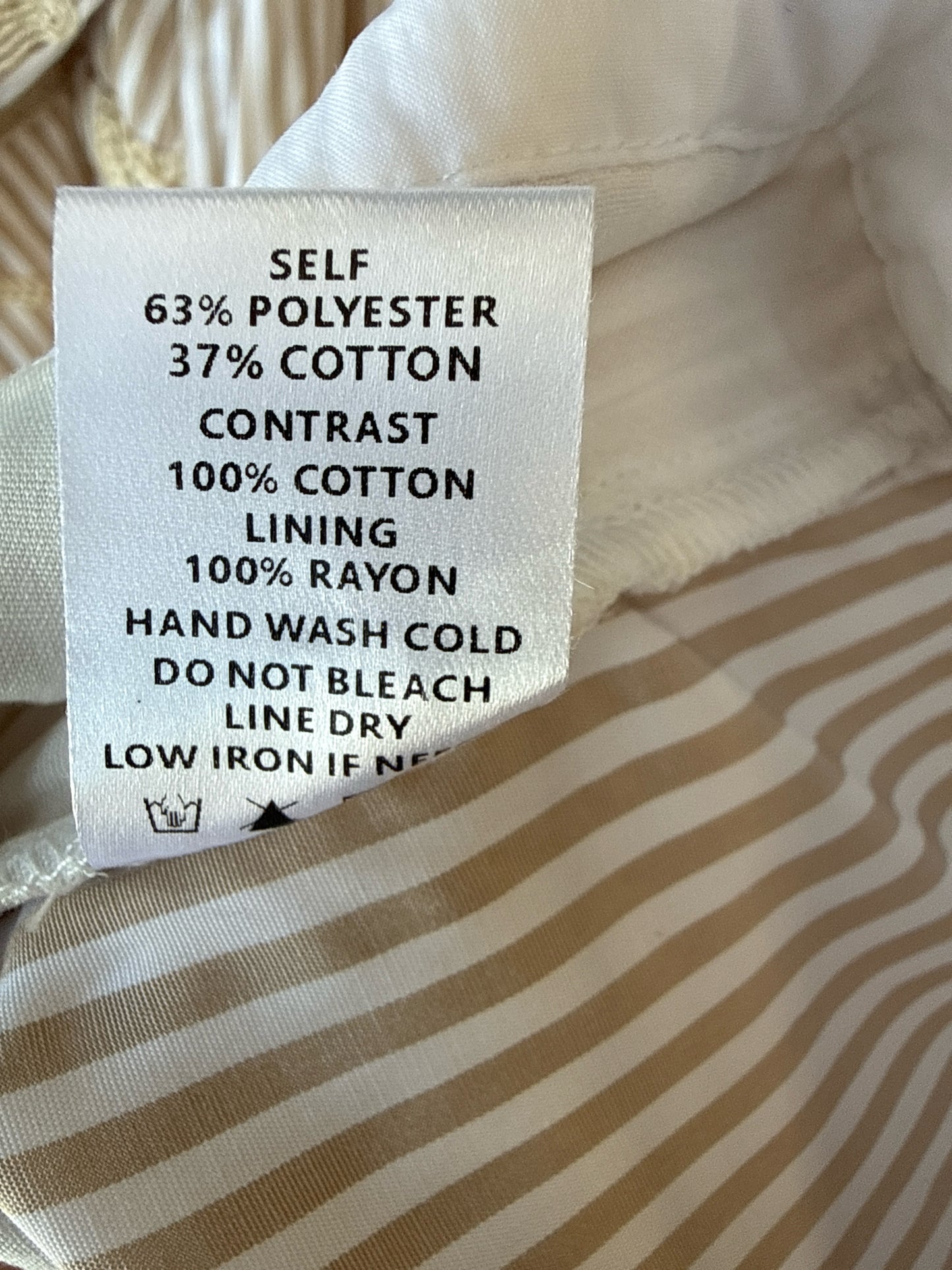 La Lavon Size S Tan/White Stripe Dress