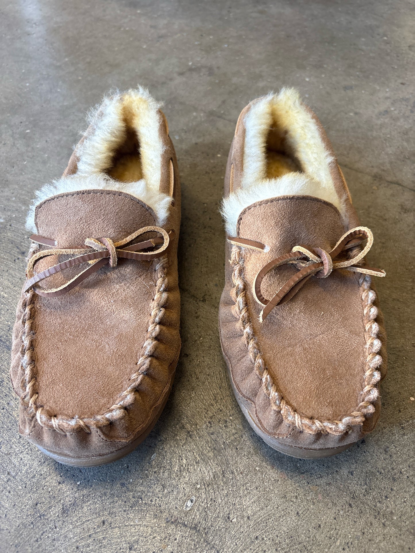 LL Bean Shoe Size 8 Brown faux fur Loafers