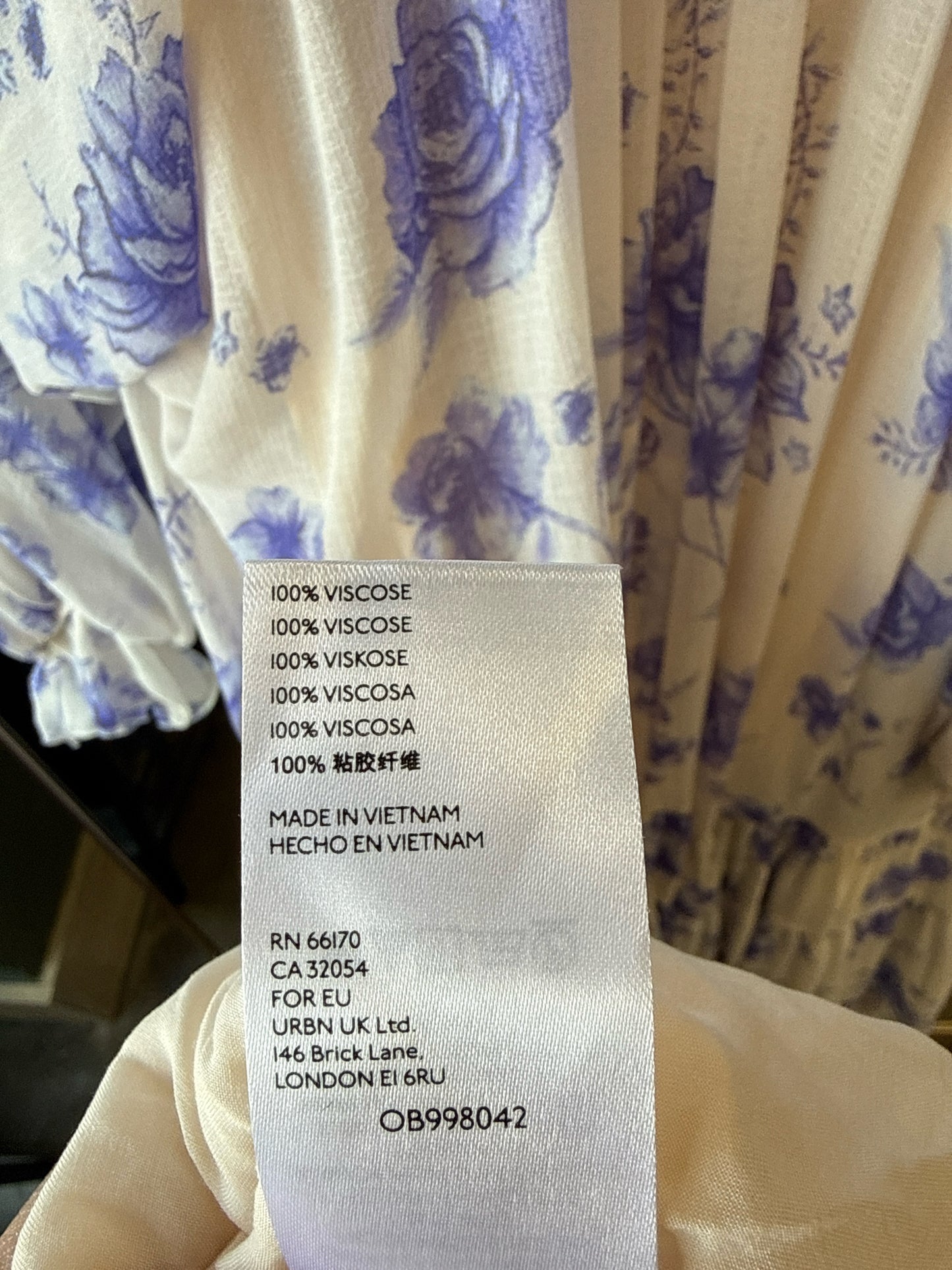free people Size L White and Blue Floral Dress
