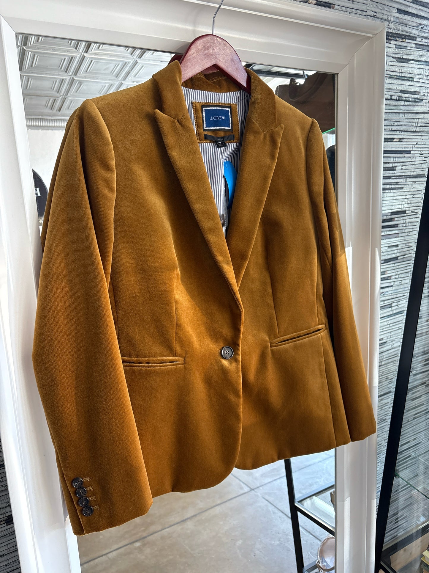j crew Size 8 Gold velvet Blazer
