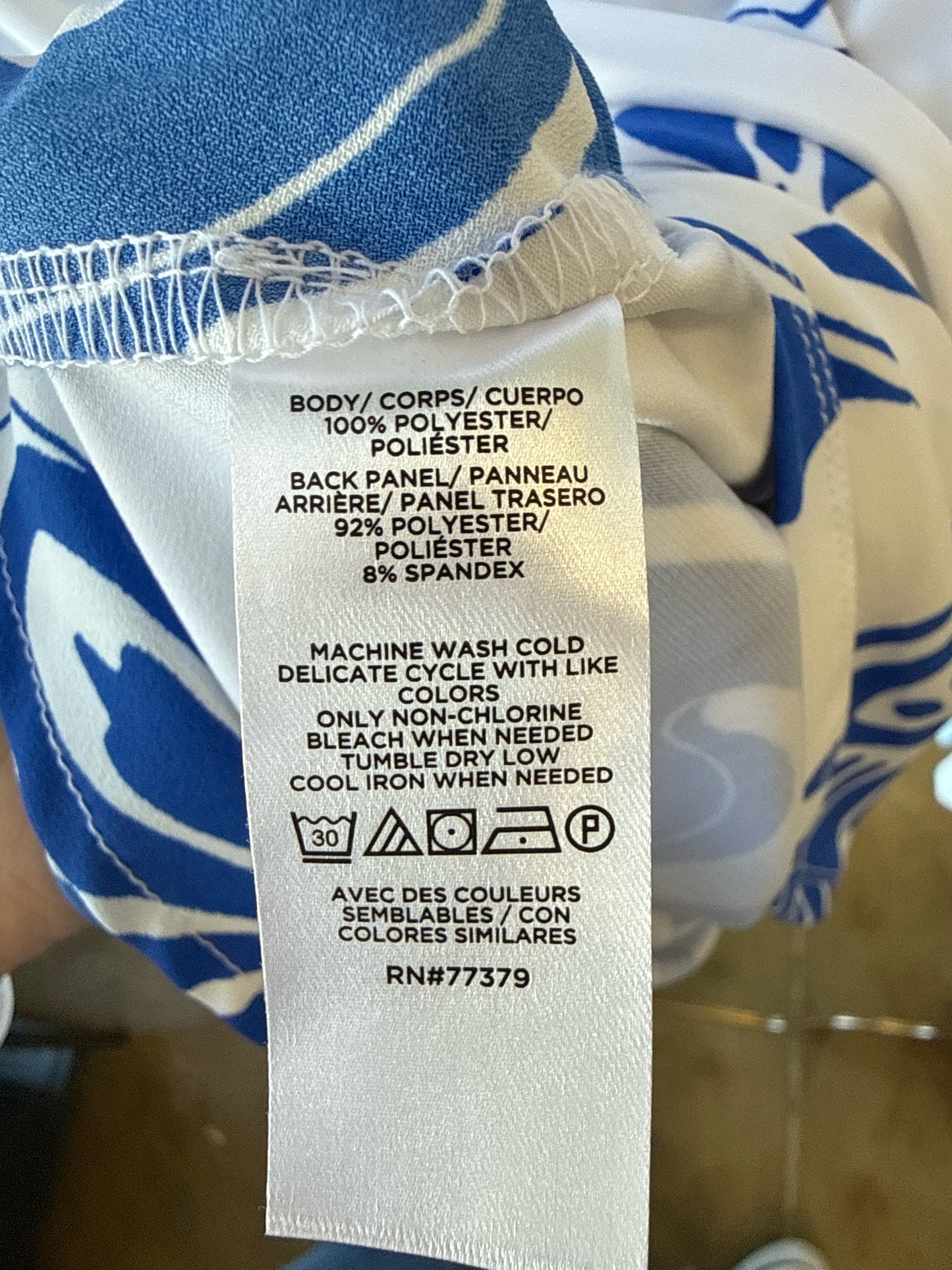 ANN TAYLOR Size M White/Blue Top