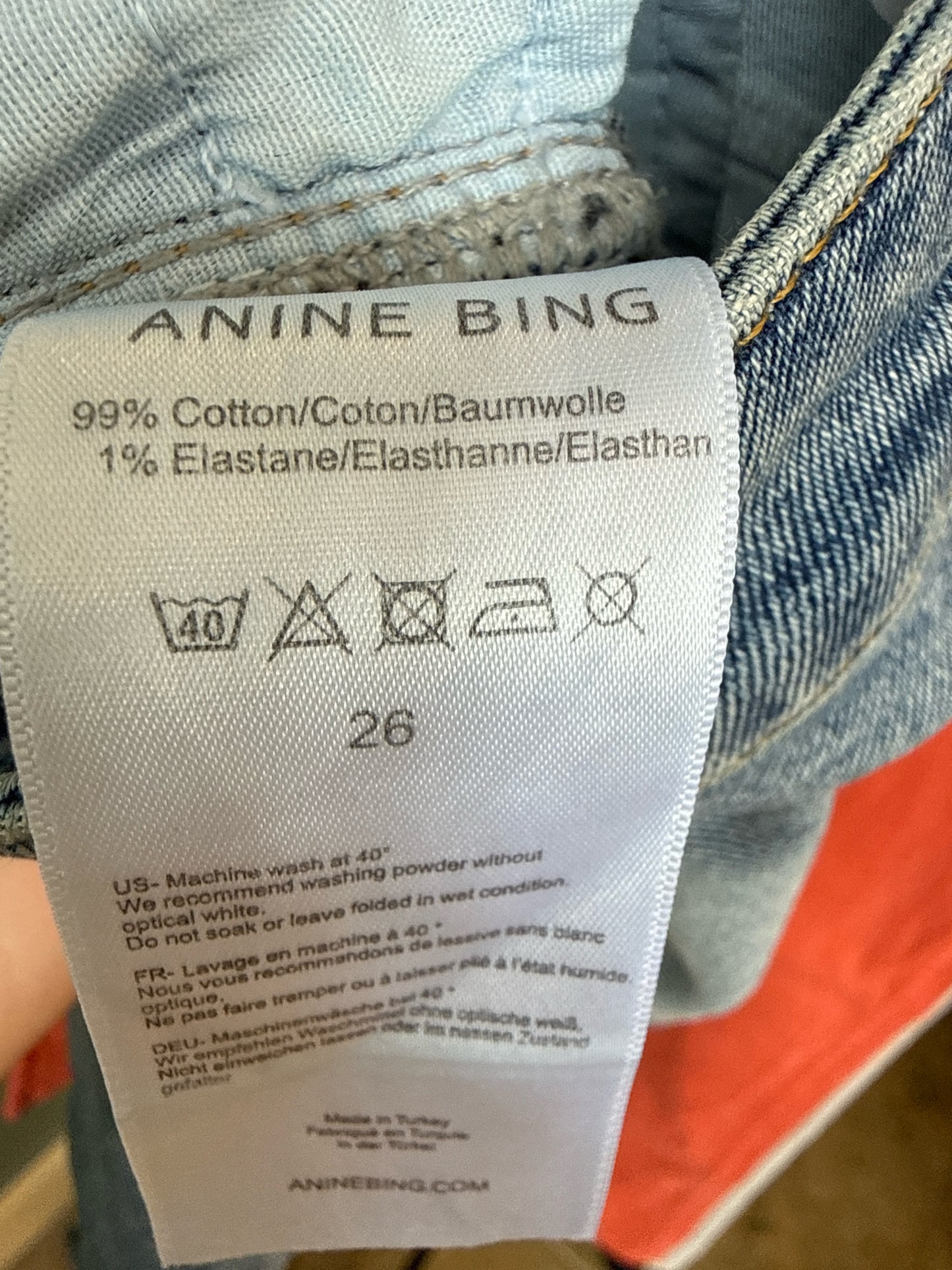 Anine Bing Size 26 Light Wash Jeans