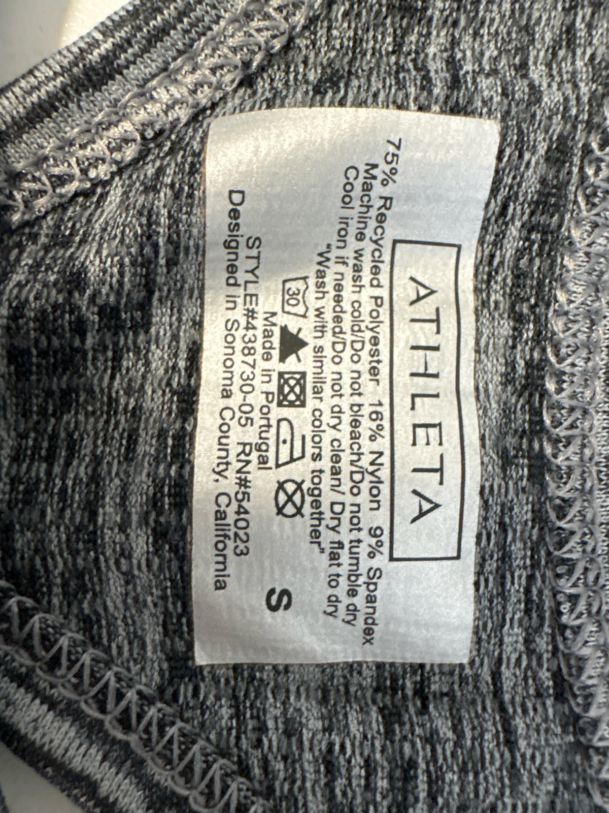 ATHLETA Size S grey/black Top