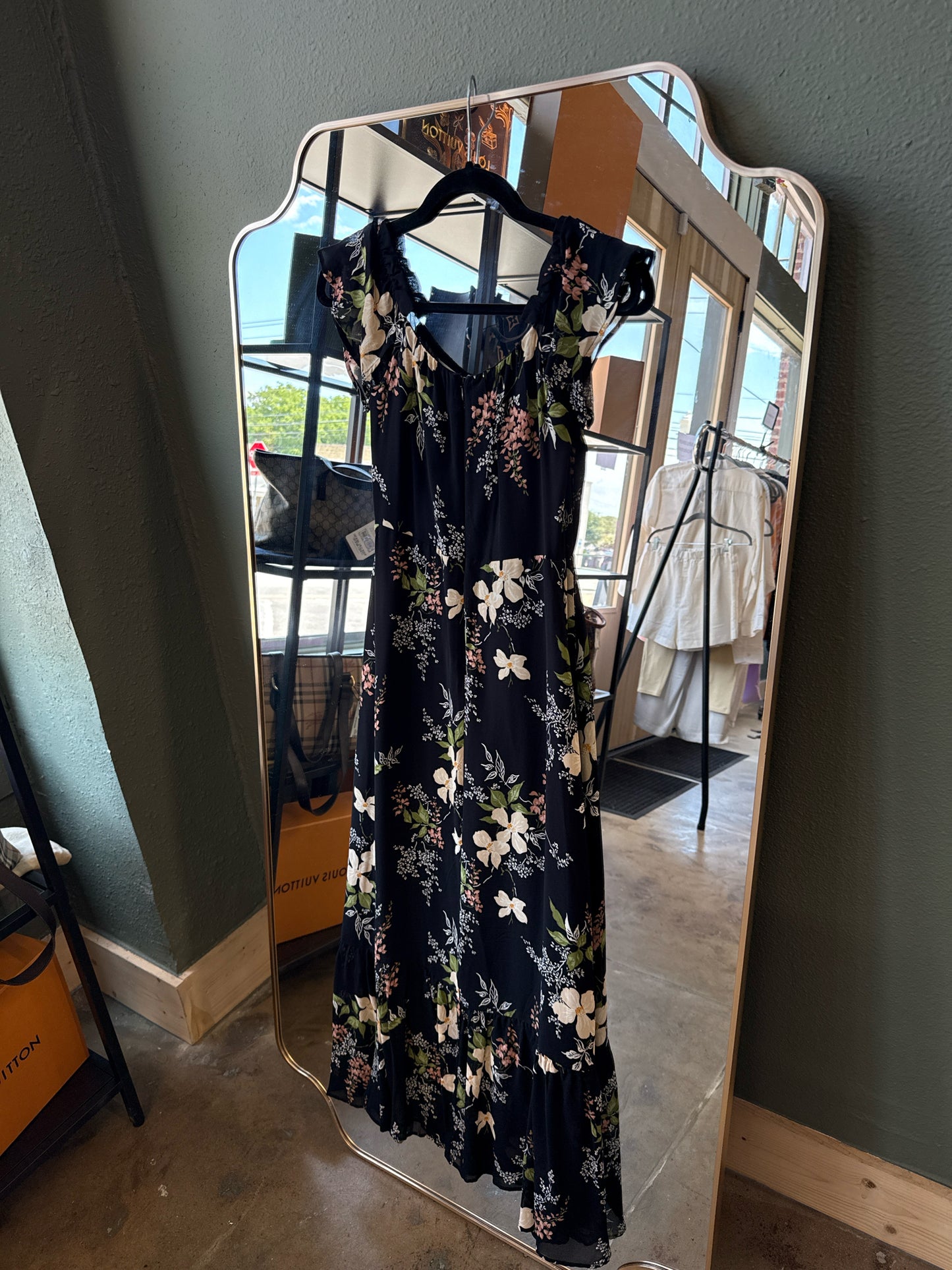 Reformation black/floral Dress