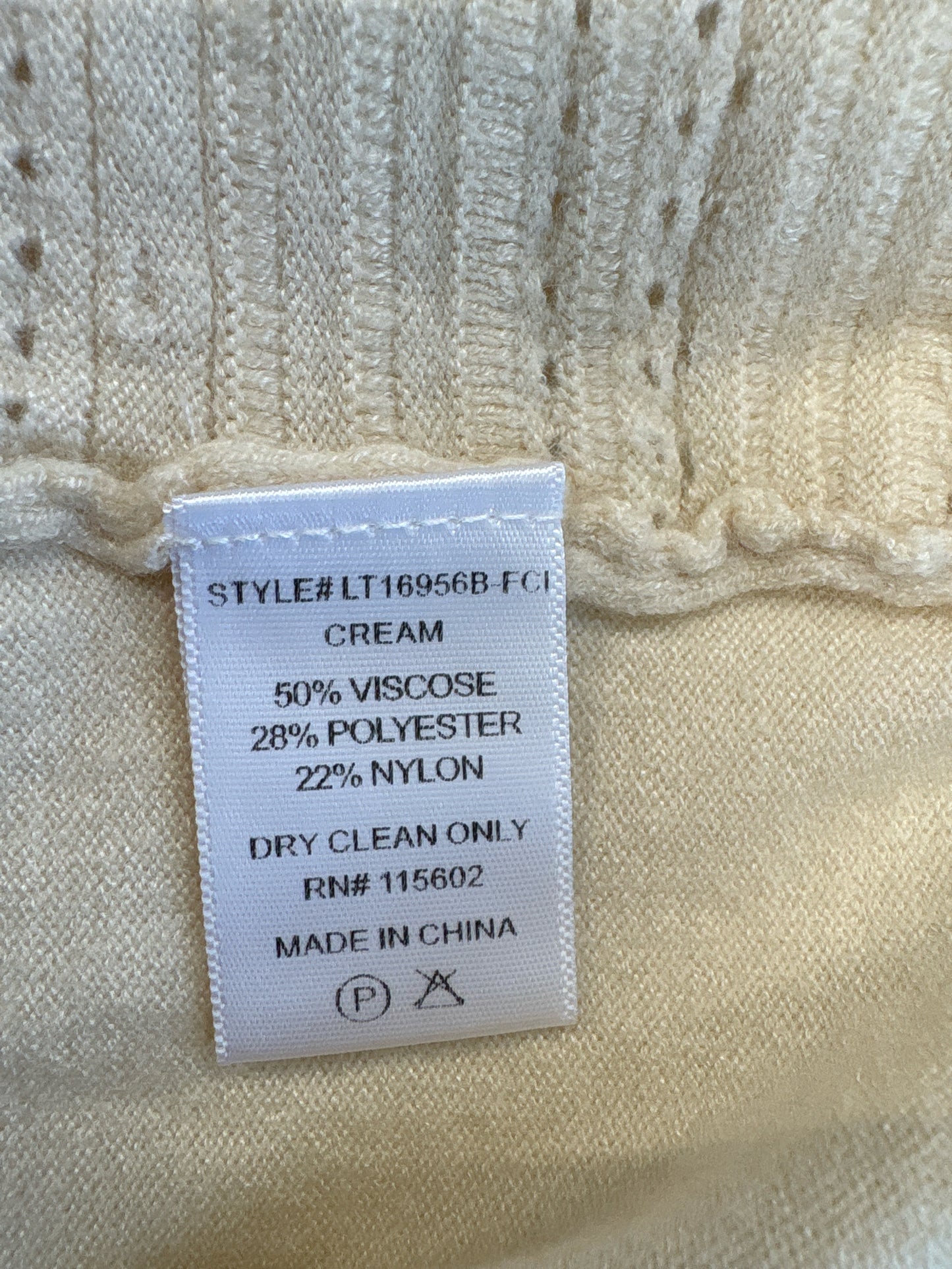 Lush Size S Cream Sweater
