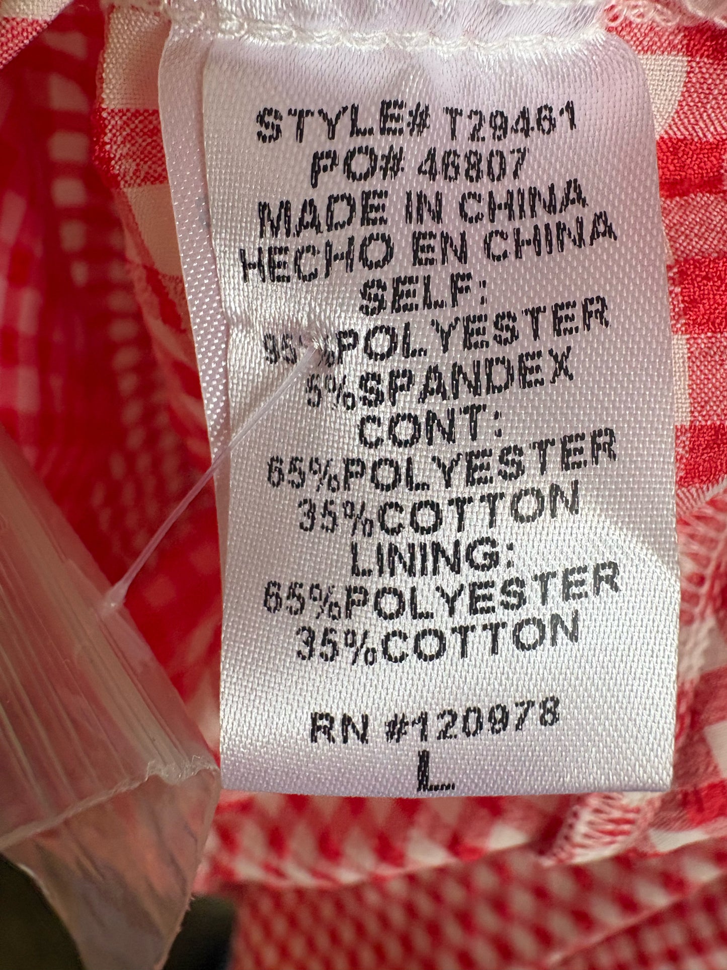 entro Size L Red/White Top