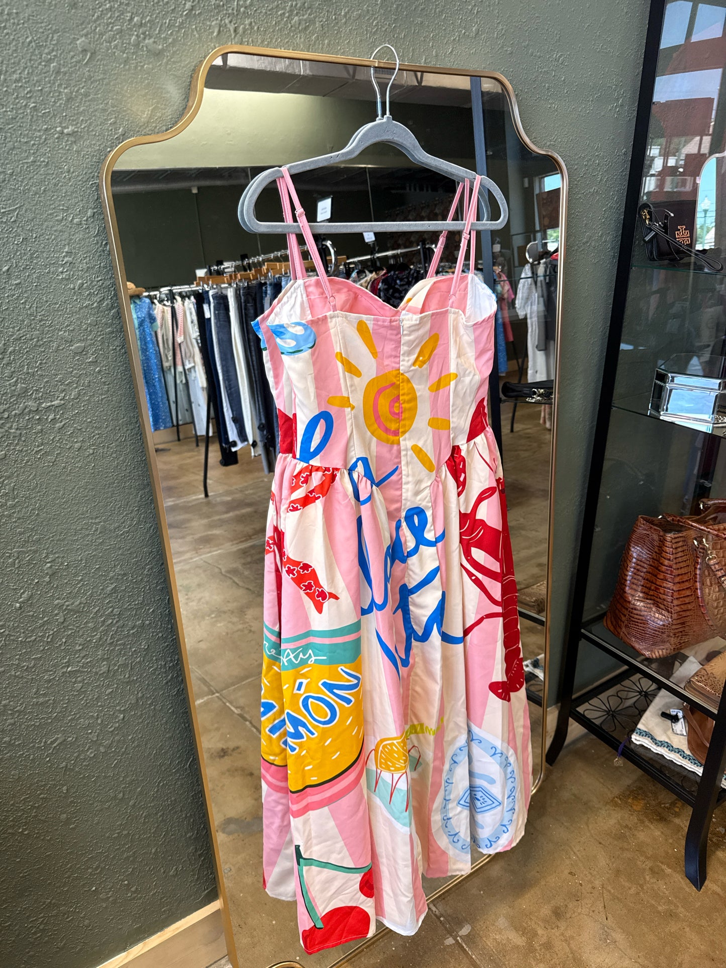 Nice to meet you Size M Cream/Pink Dress