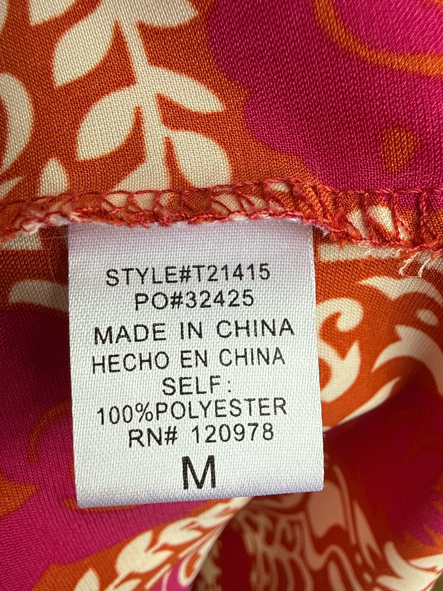 entro Size M Red/Pink Top