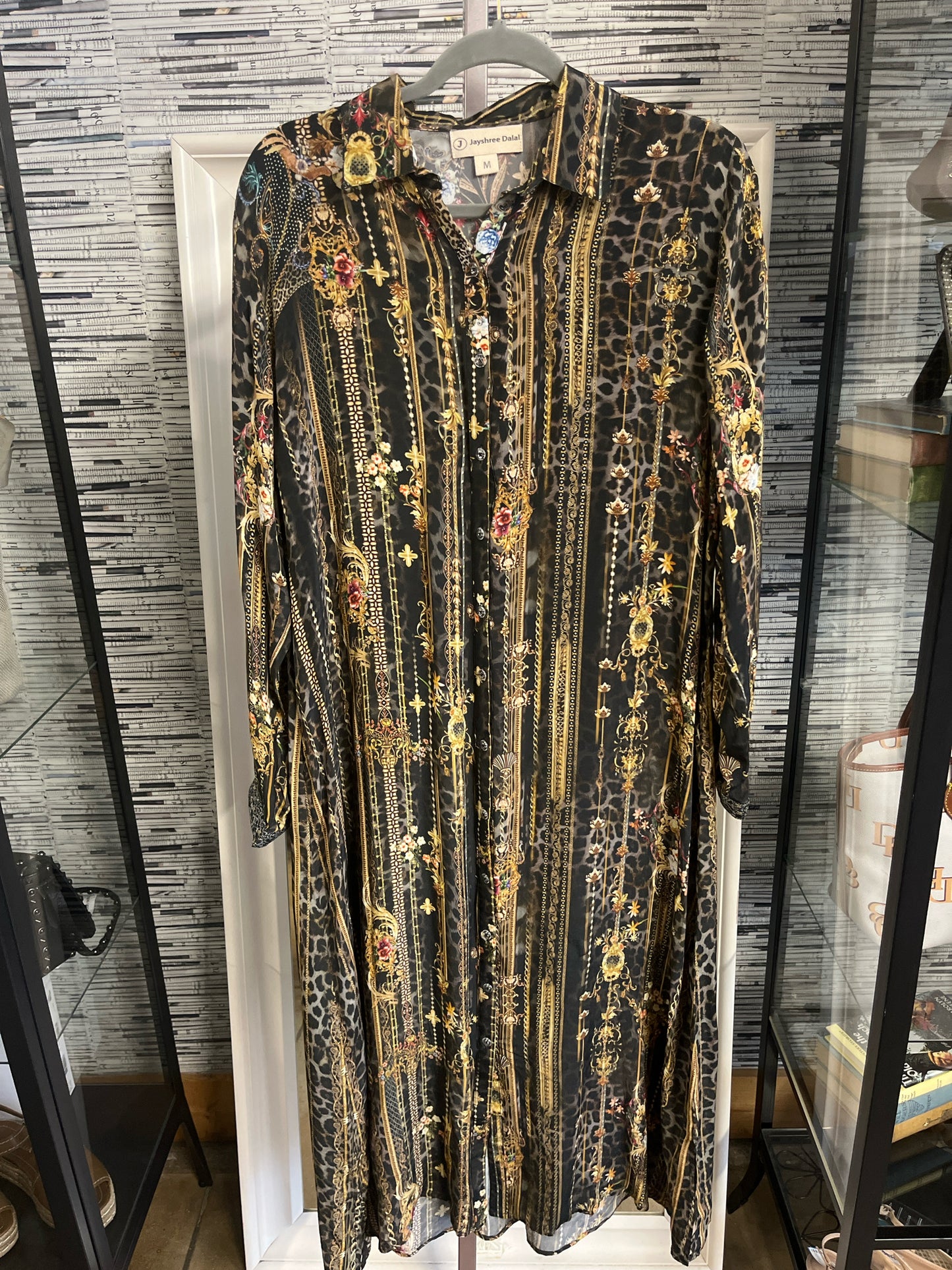 Jayshree Size M Black/Multi Chain Link Dress