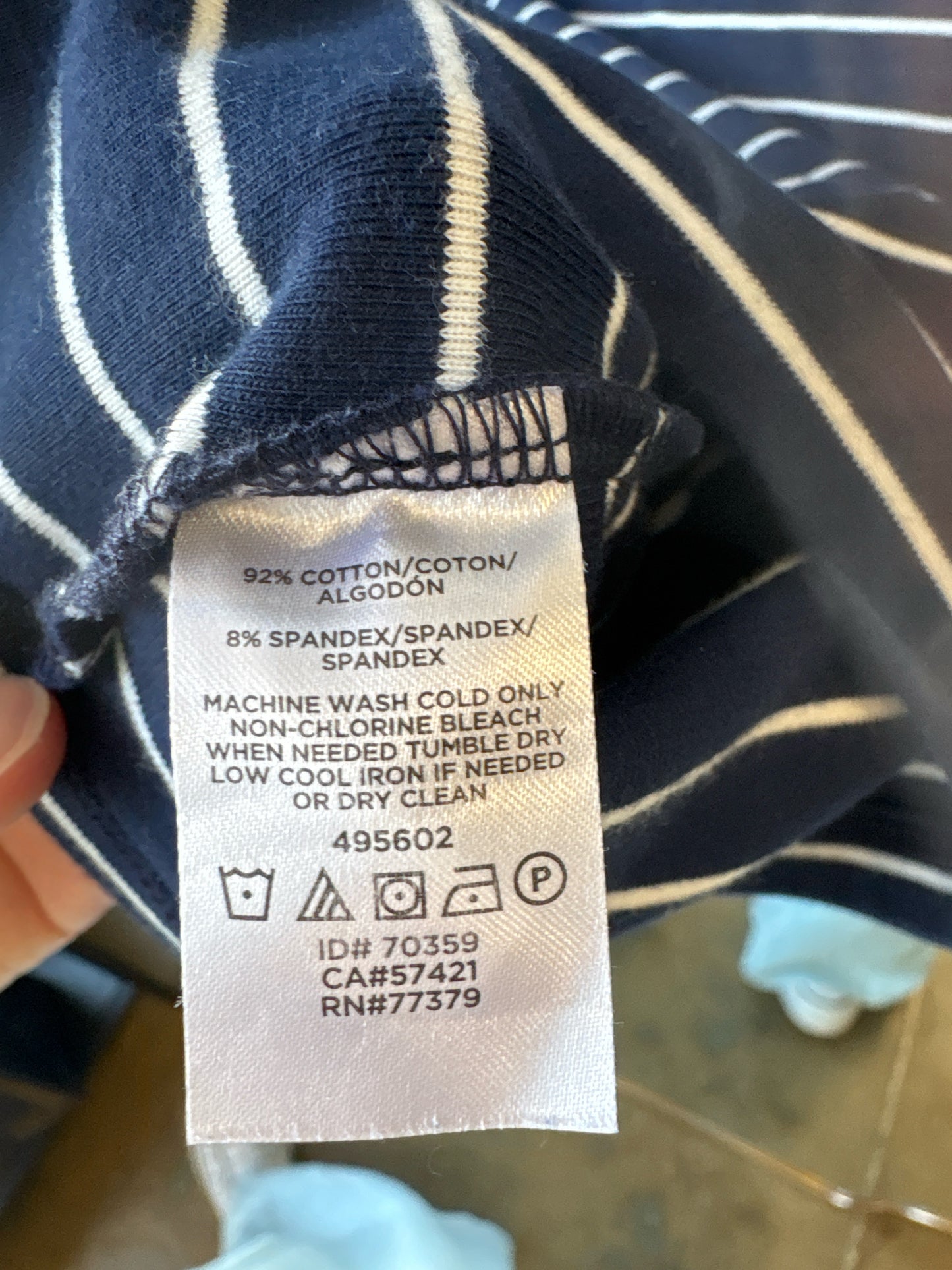ANN TAYLOR Size S navy and white Top