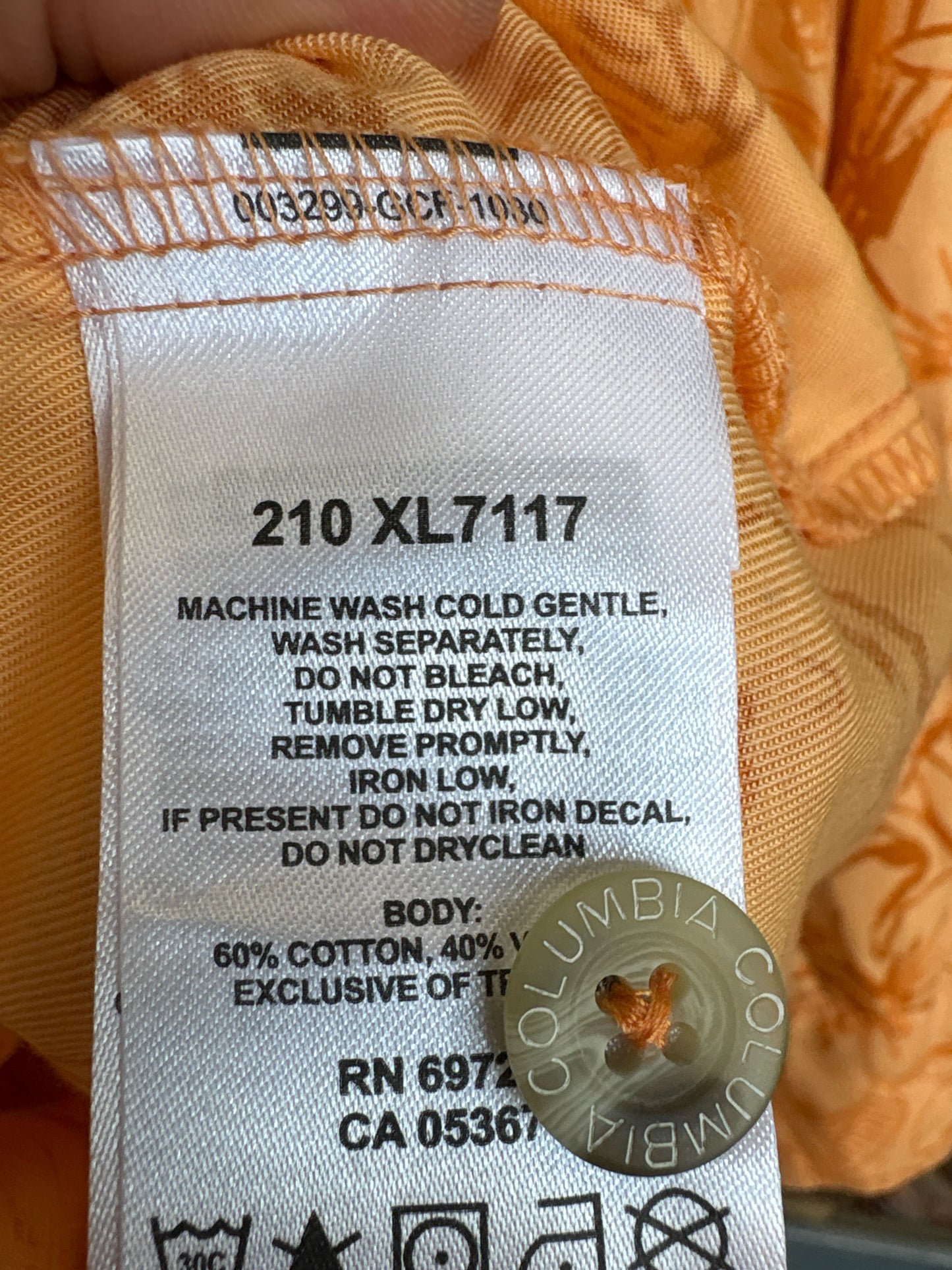 Columbia Size L Orange Top