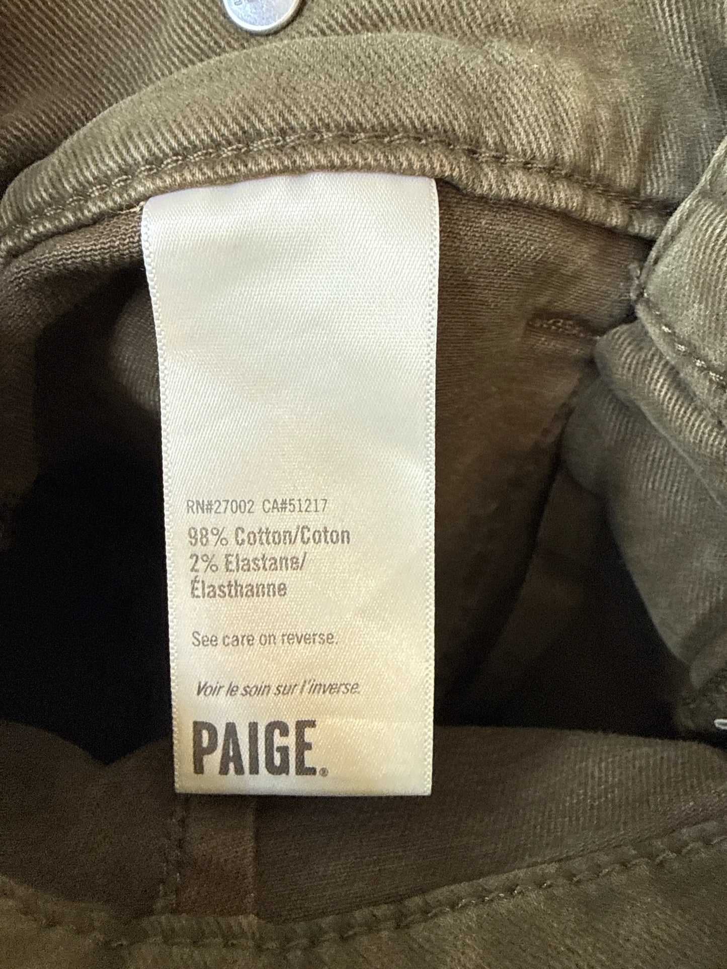 PAIGE Size 29 Army Green Shorts
