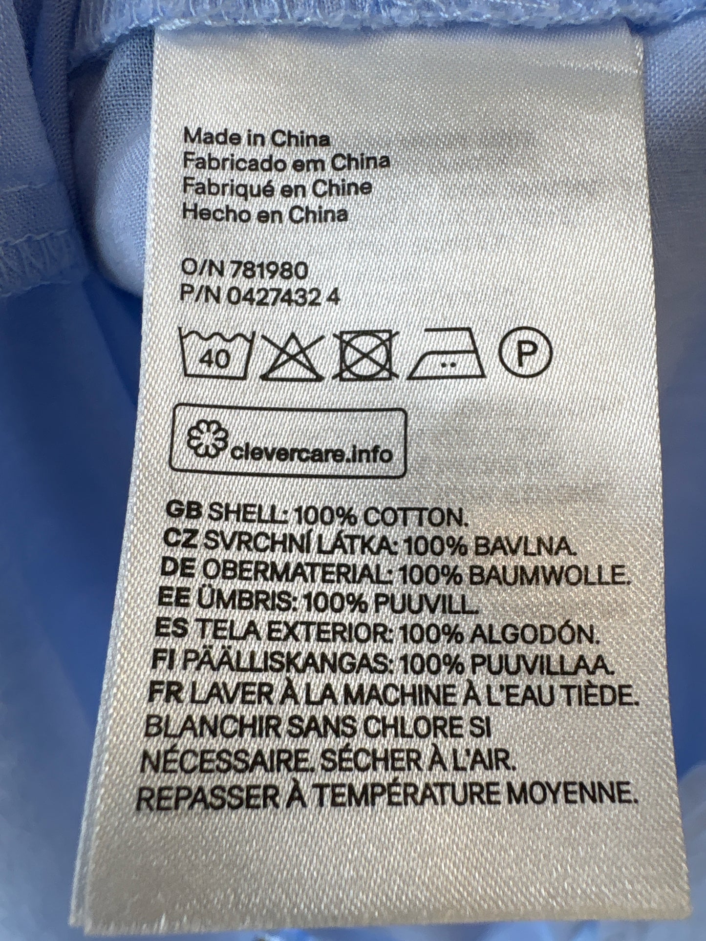 H & M Size 2 Blue Top