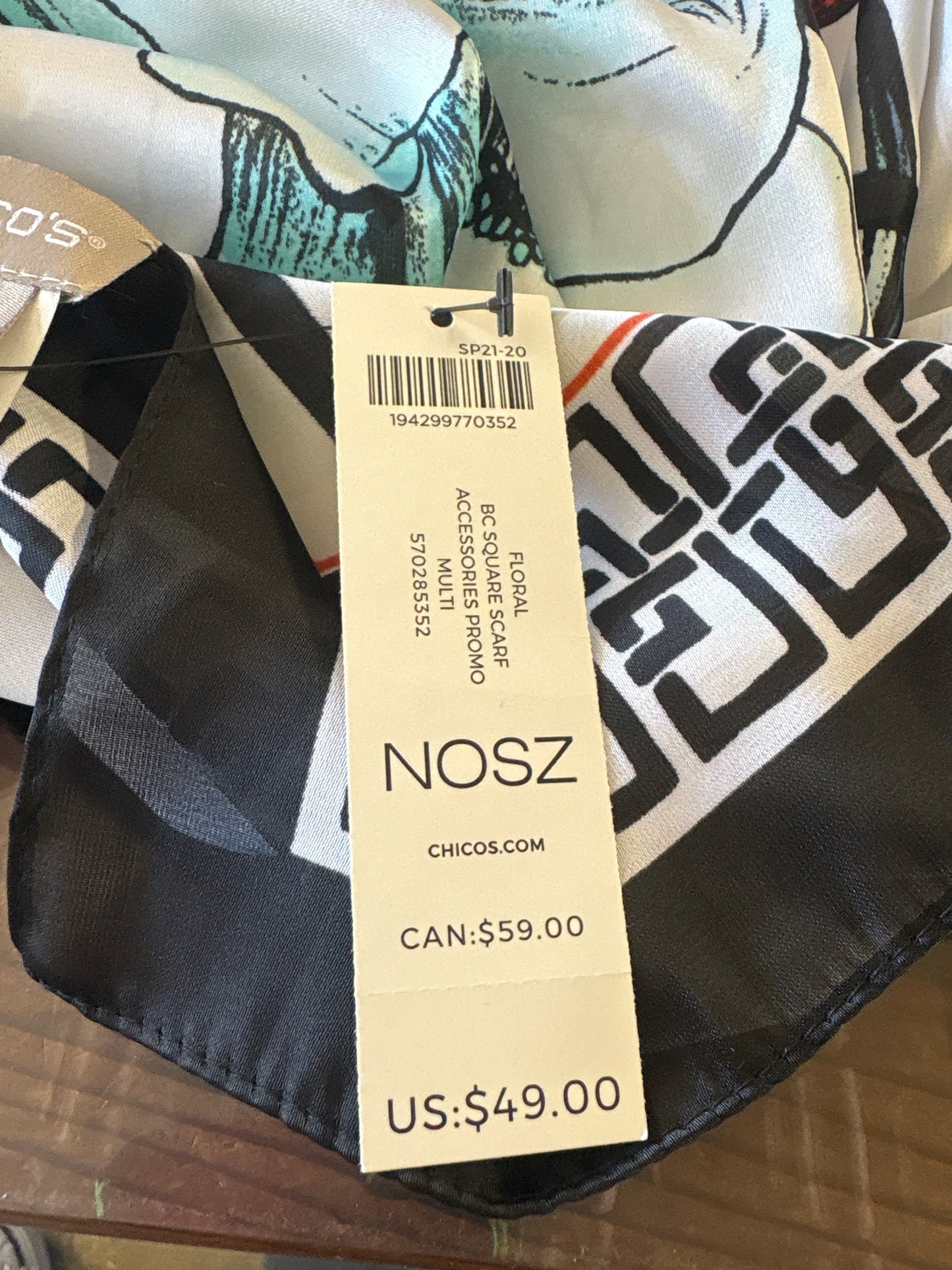 CHICO'S multi Floral Scarf