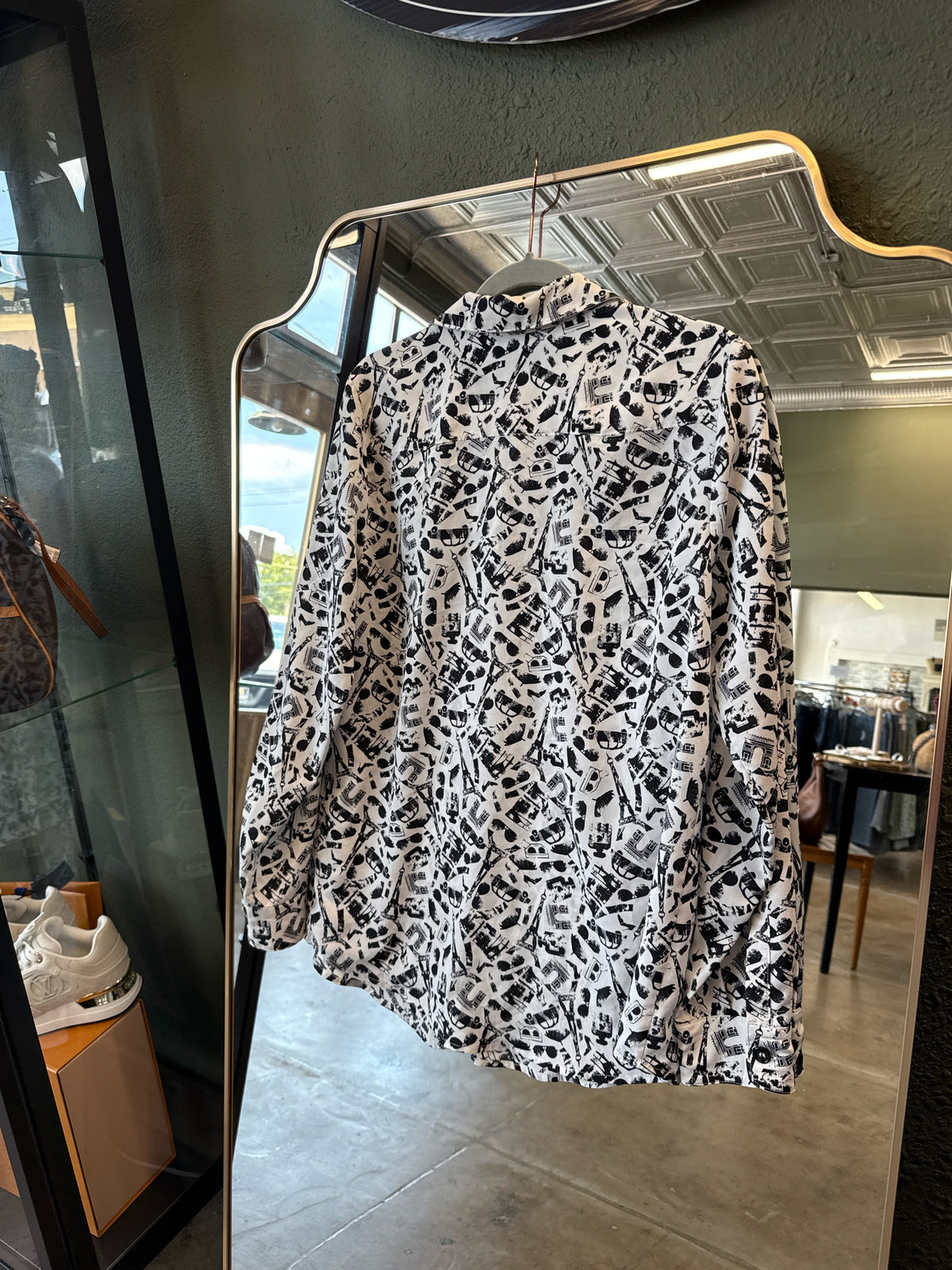 KARL LAGERFELD Size M White/Black Top
