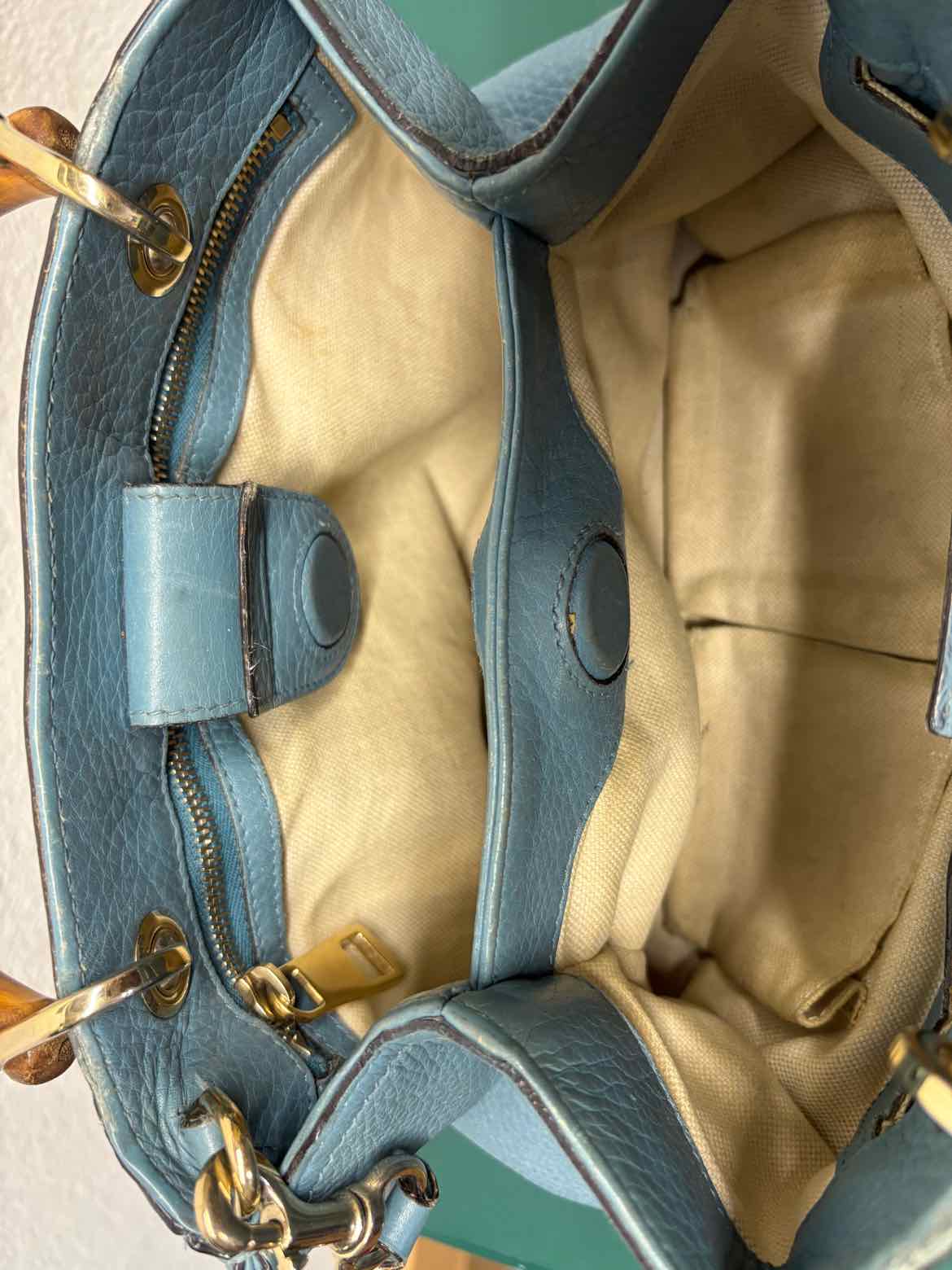 Gucci Light Blue PEBBLED Bag