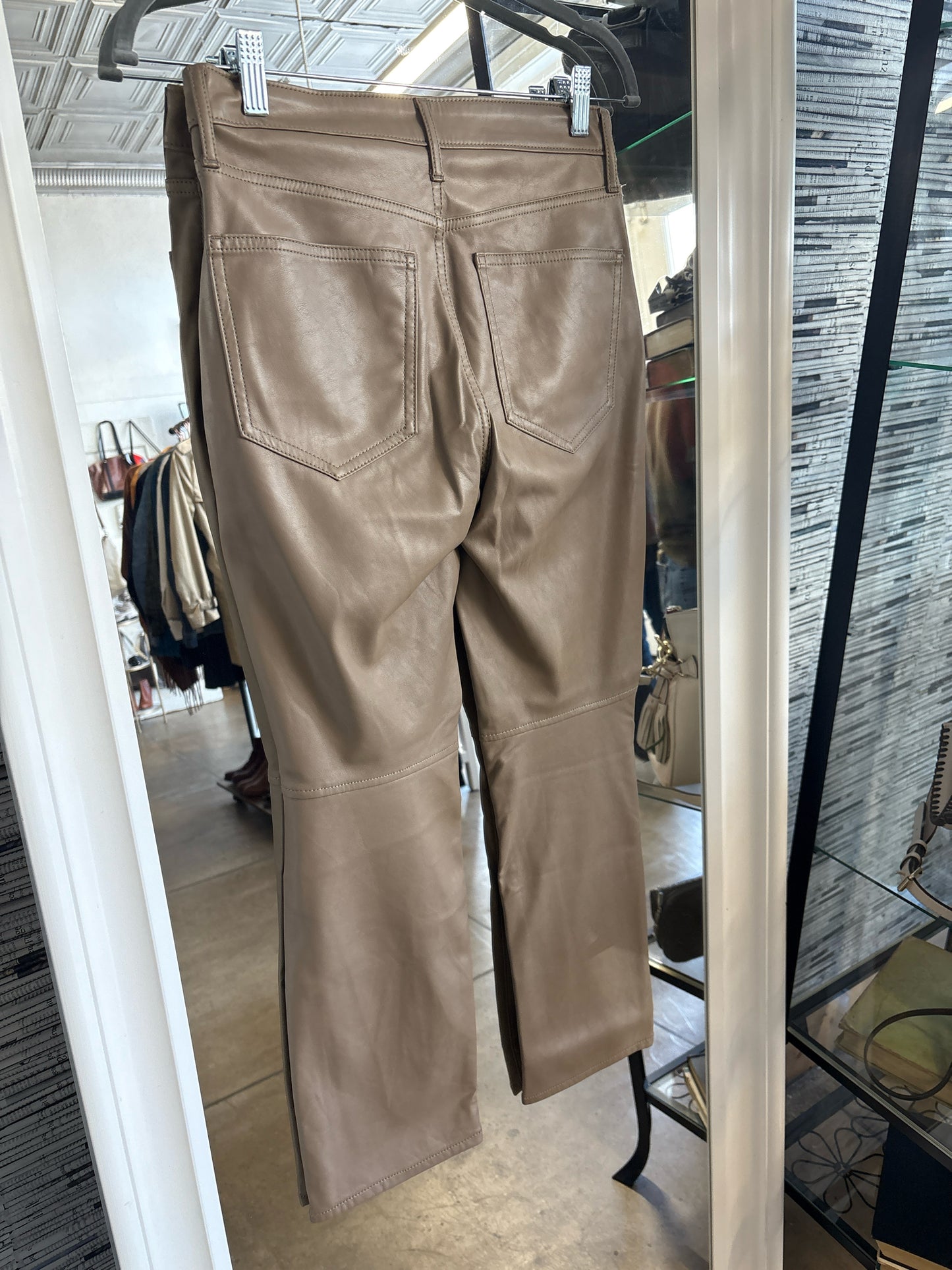 GAP Size 27 Taupe faux leather Pants