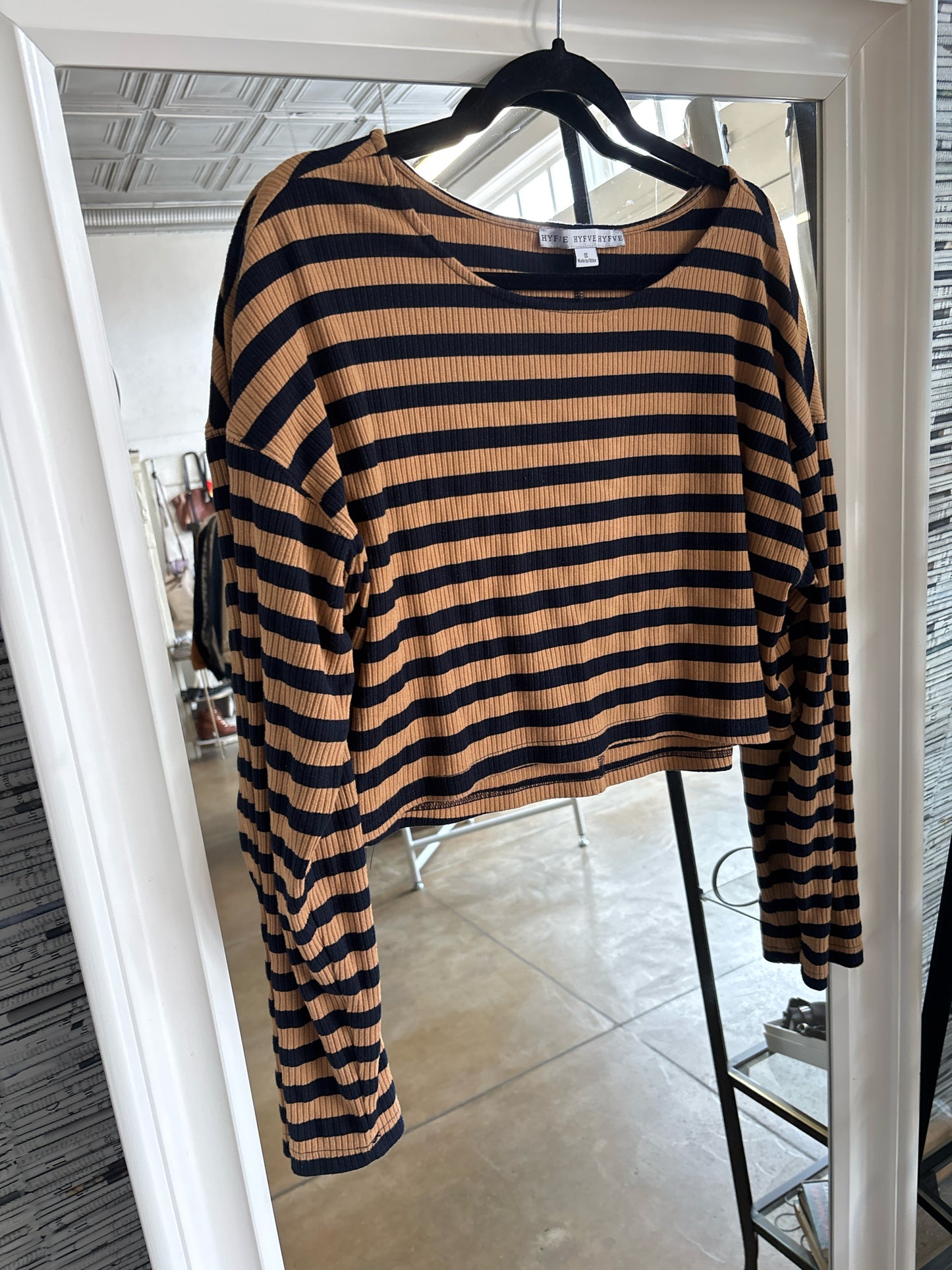 HYFVE Size S Tan/Black Stripe Two Piece Set