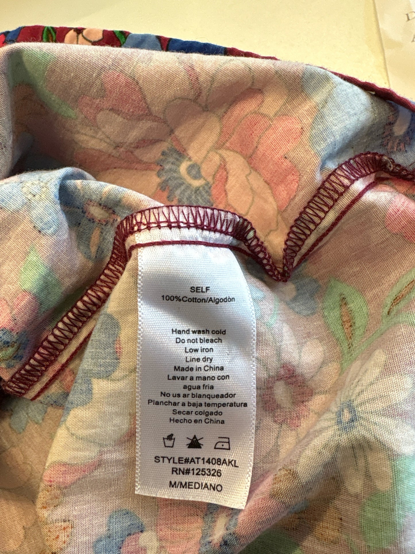 Karlie Size M Burgandy/Multi Floral Top