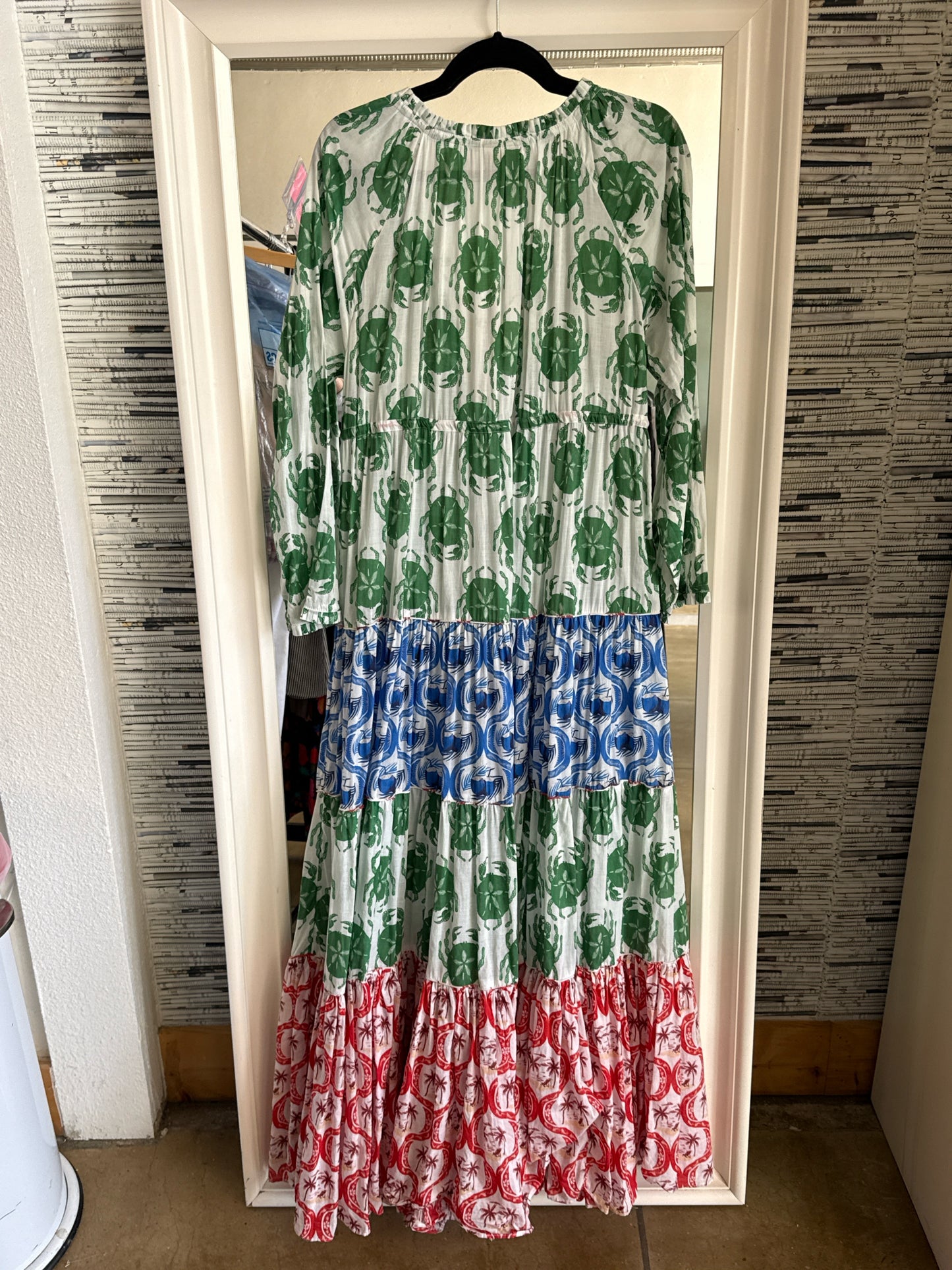Farm RIO Size L Green/Blue Dress